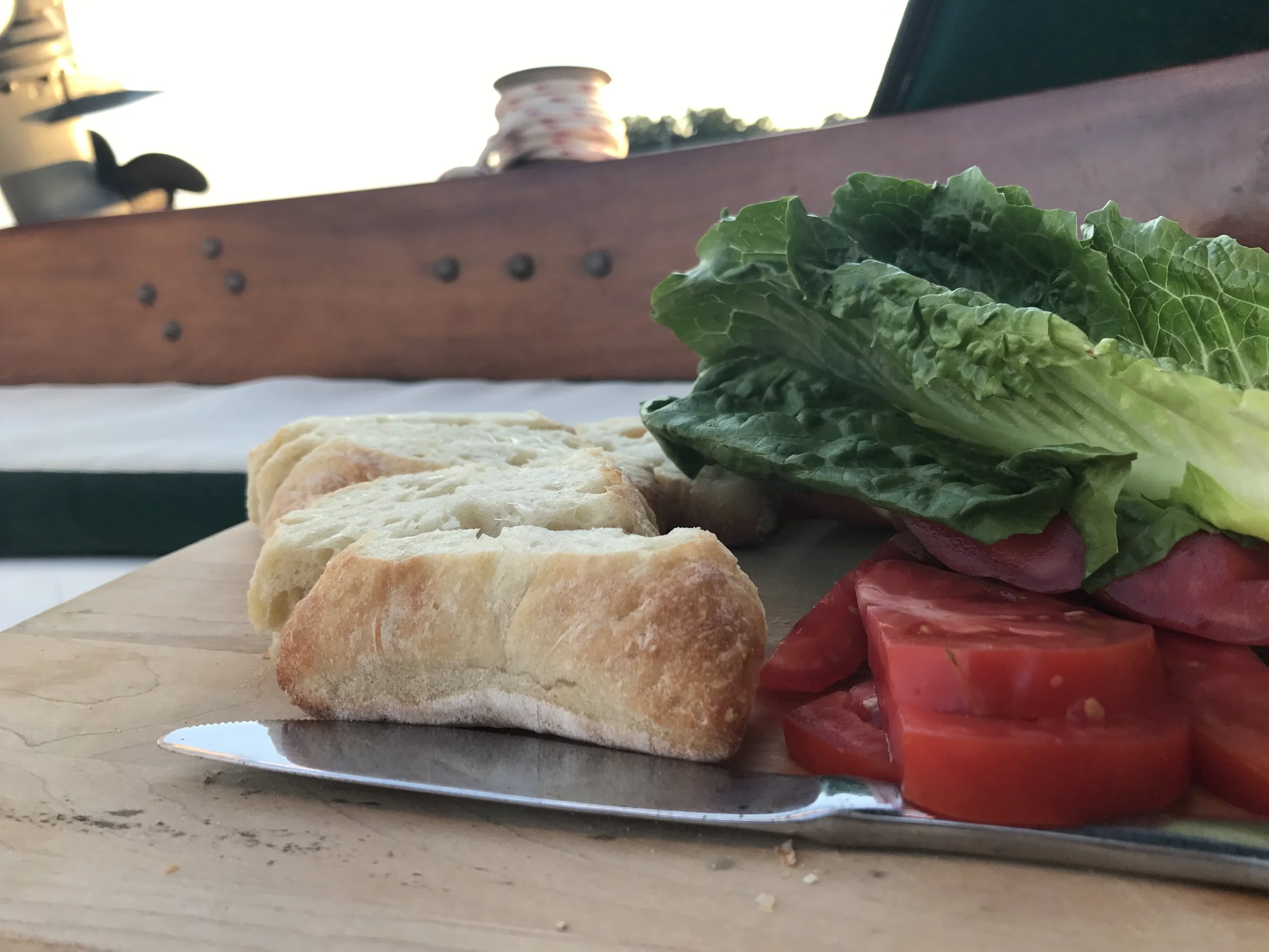 Dinner created from everything we had on board.