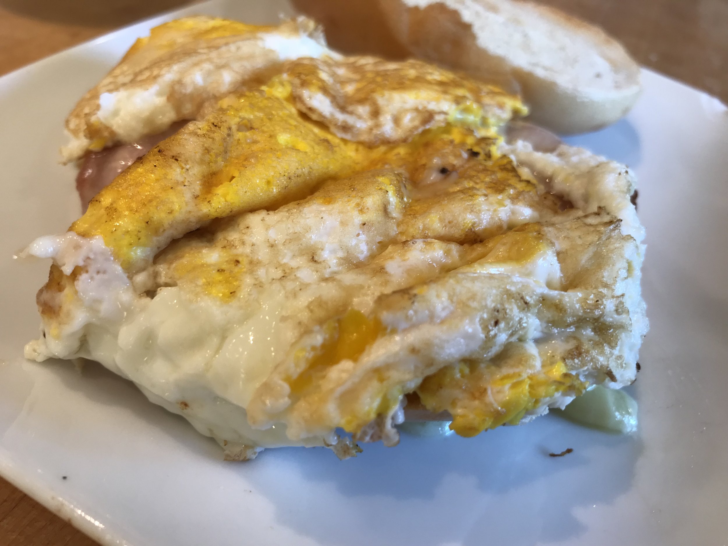 Egg ham bagel breakfast sandwich - a Tasty Thursday post