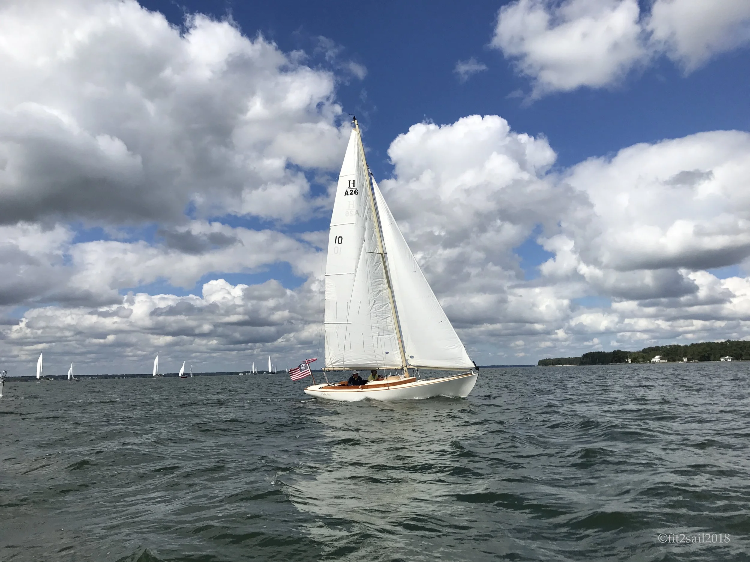 Classic monohull under sail