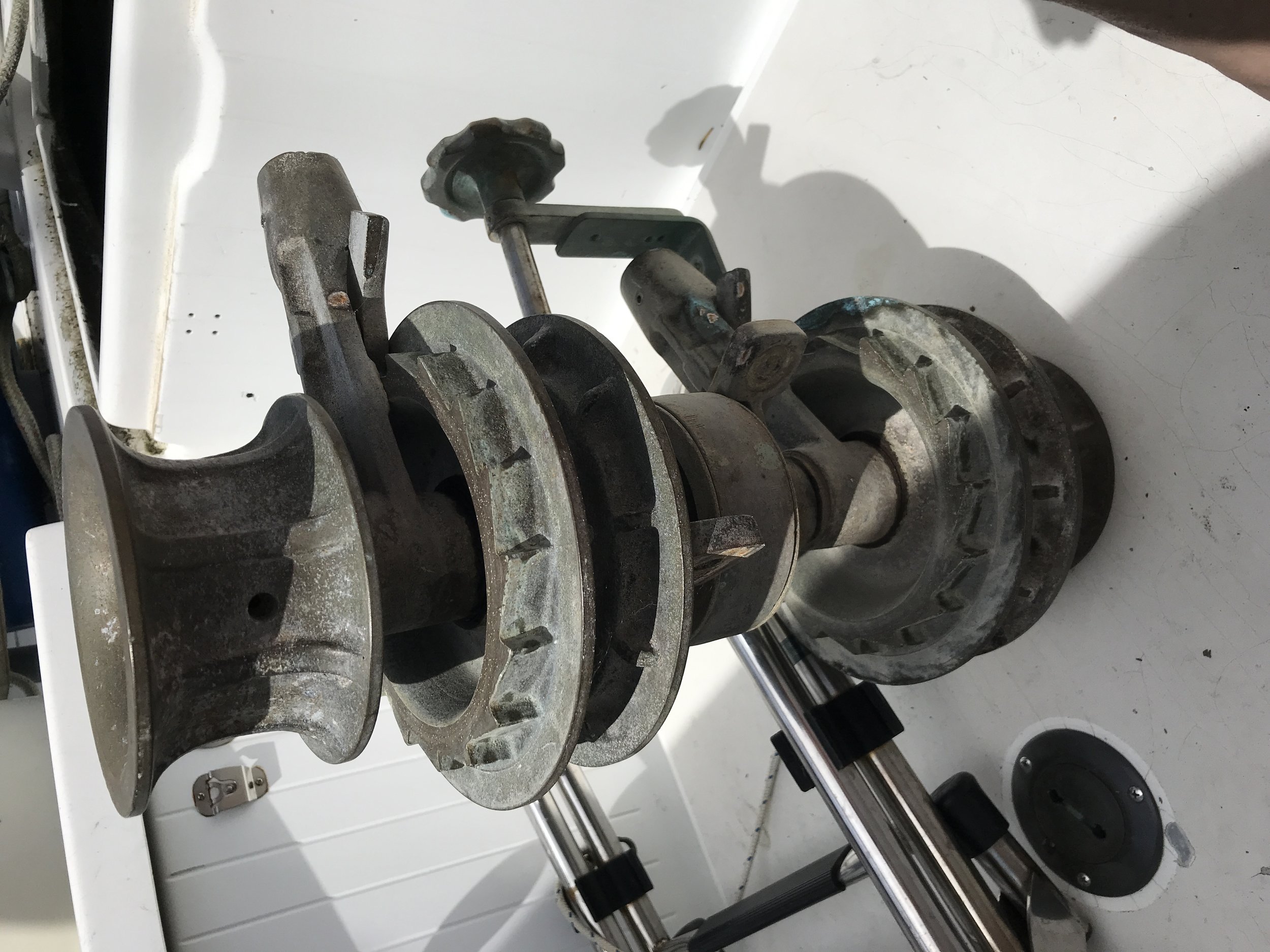 Trusty manual windlass.