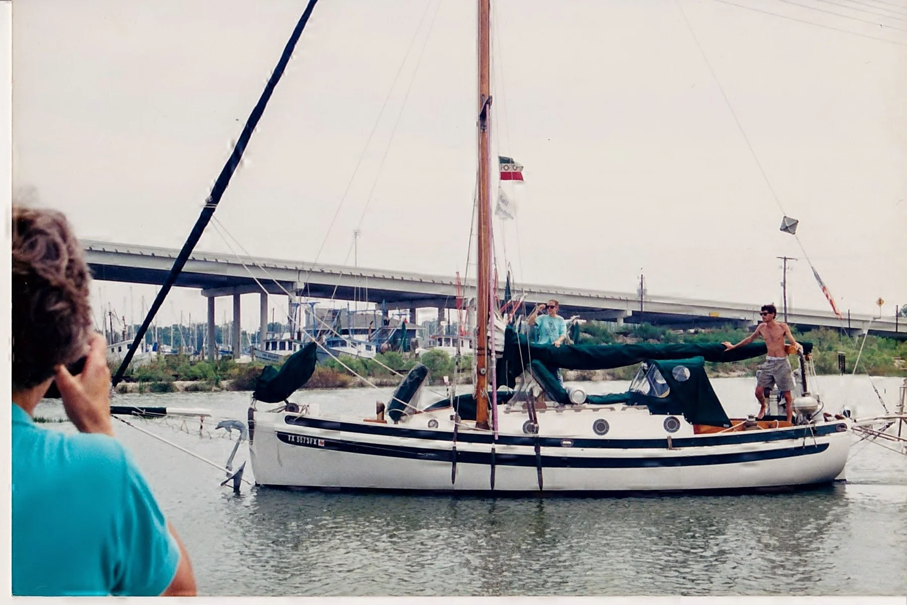 Heading out under the Kemah bridge on our first cruise.
