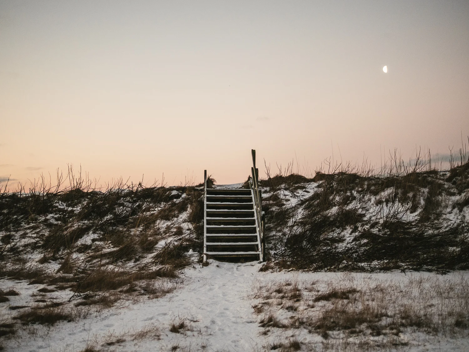 The view from our AirBnB, beyond the steps lies the sea.