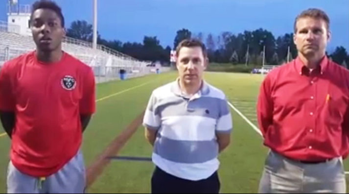 Man of the Match Shawn Claud Lawson, Head Coach Andy Wagstaff, Assistant Paul Doroh