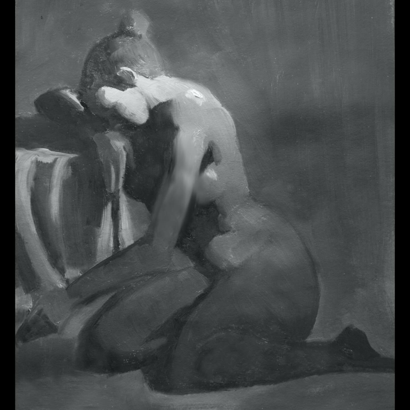Monochrome study
.
.
#figure #figuredrawing #figurativedrawing #figuranatomyativeart #lifedrawing #figurative #lifedrawings  #sketch #sketches #sketchbook #instaart #artist #oilpainting #painting #figurepainting