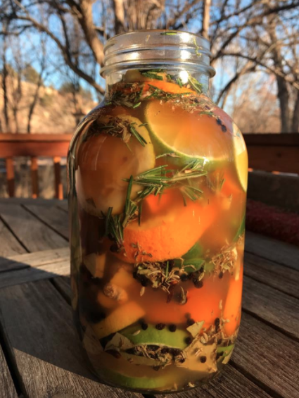 The Fire Cider is ready to steep for one month