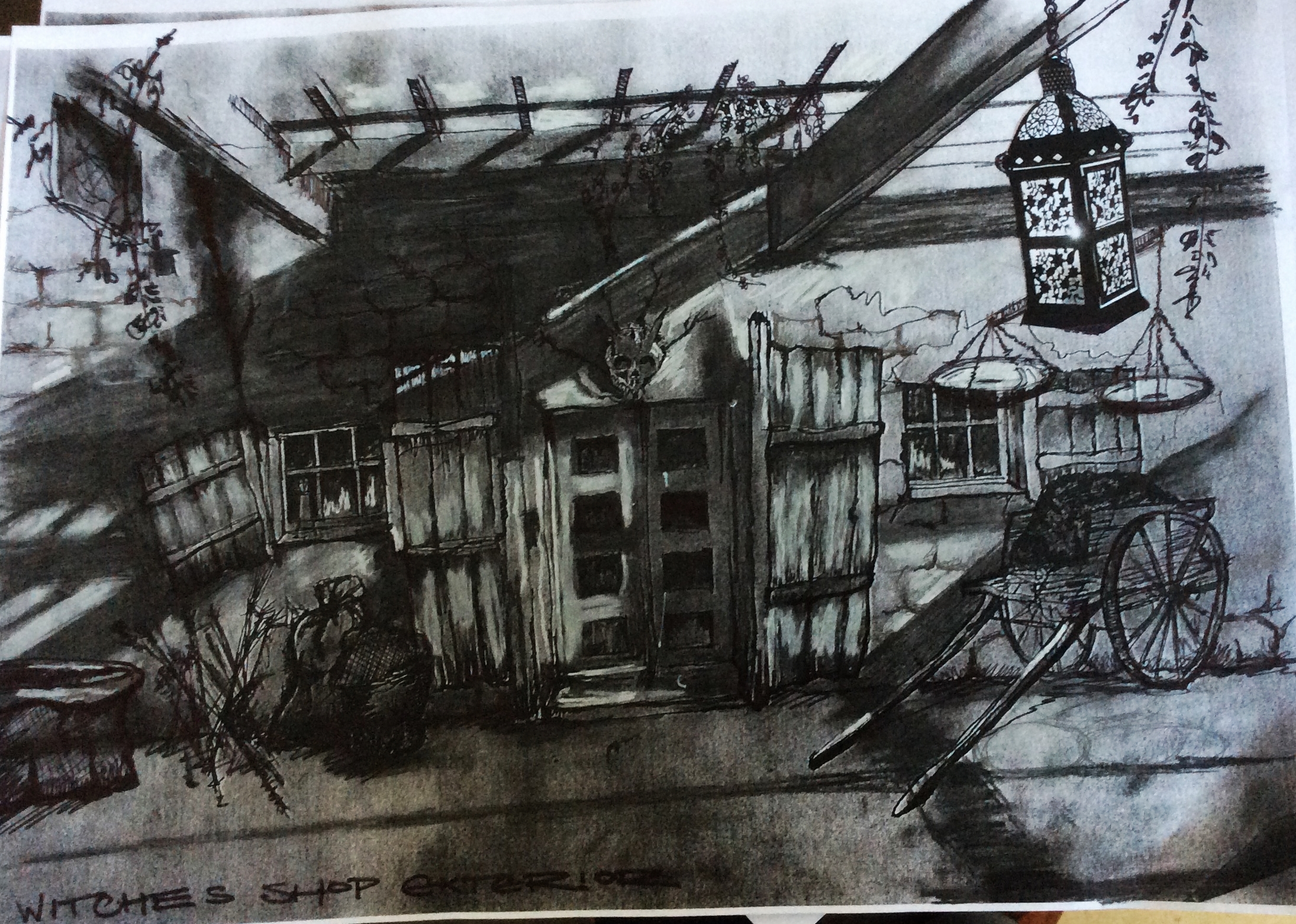 Witches shop exterior - sketch