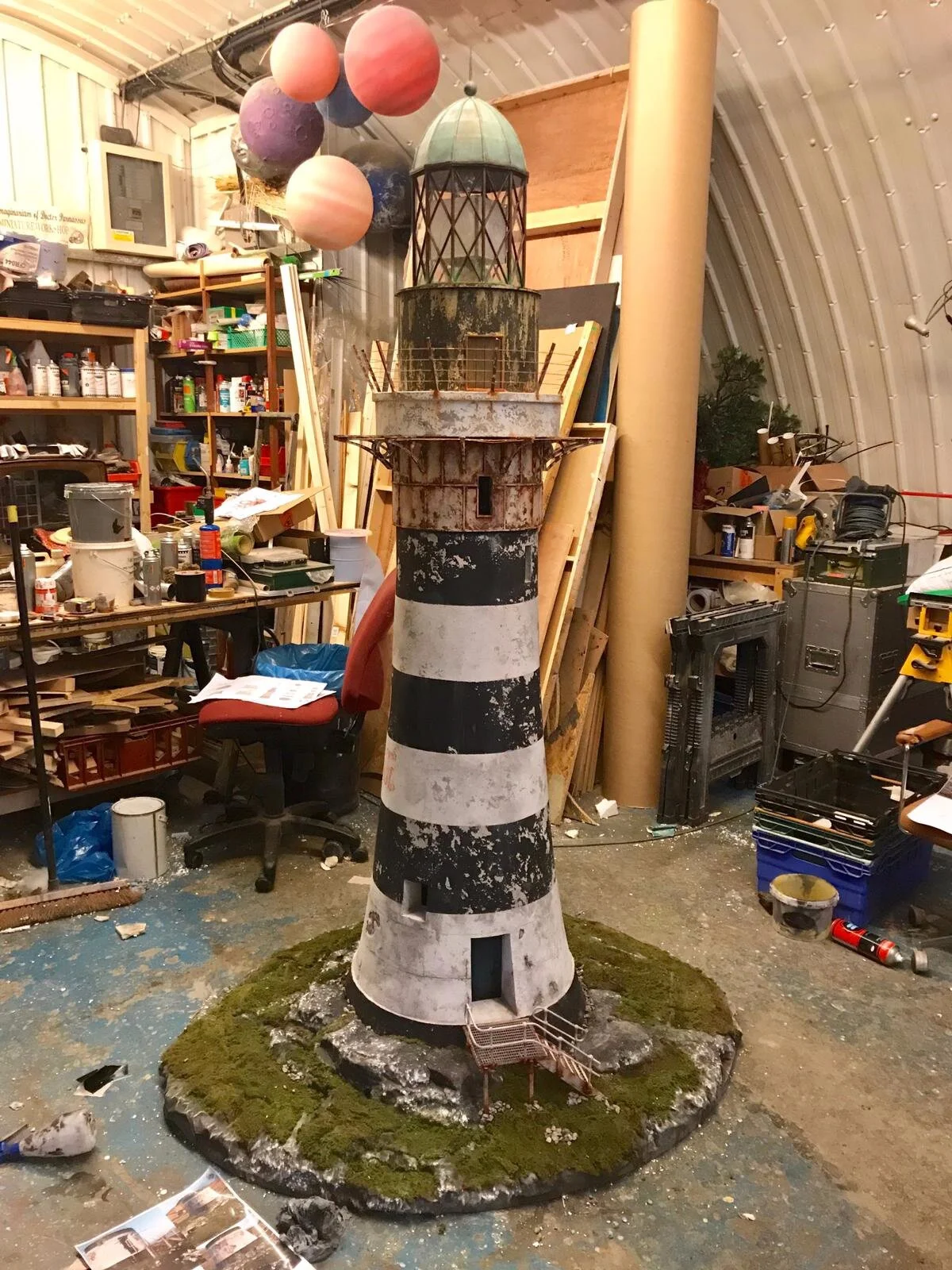 scaled miniature model of lighthouse used in the filming of Shepherd