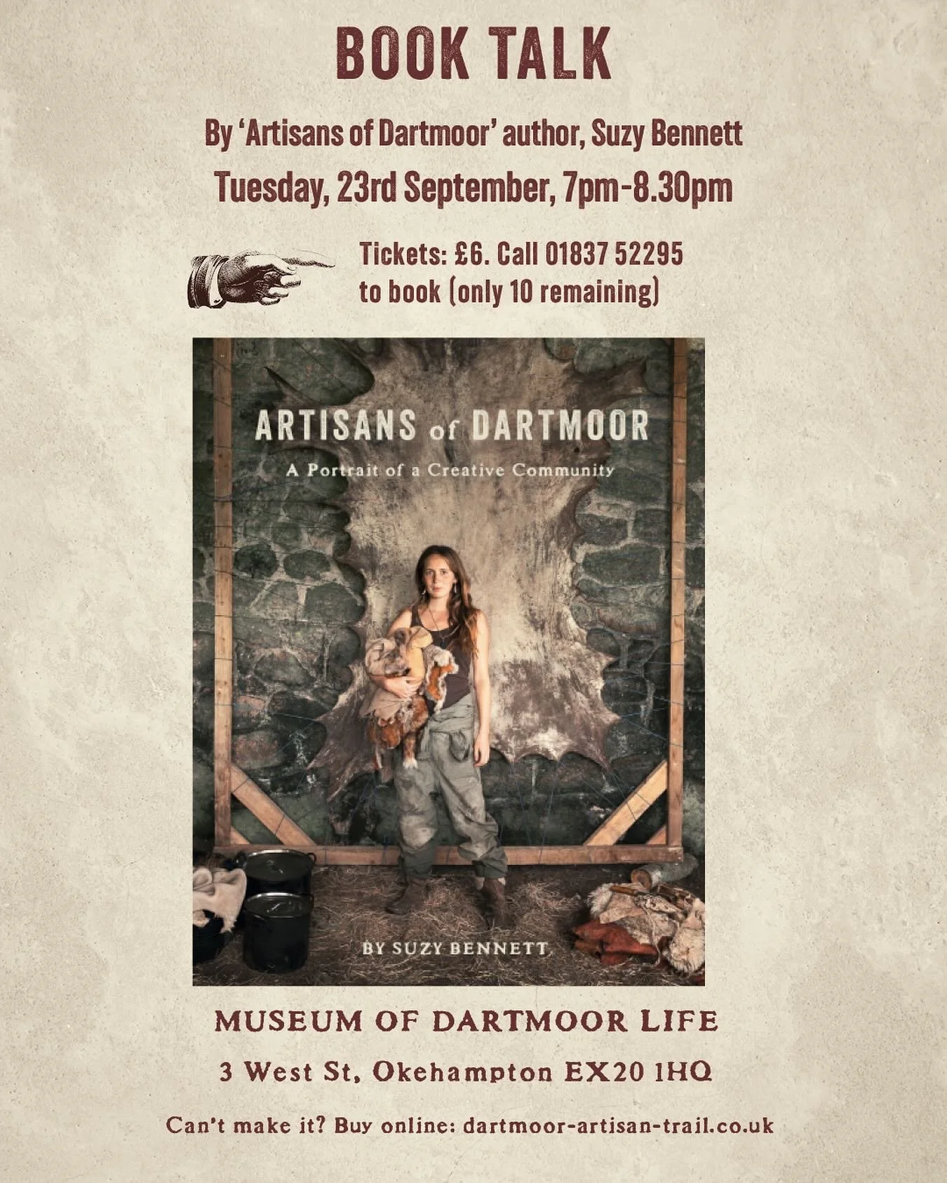 I&rsquo;ll be giving a talk about the making of my new book, Artisans of Dartmoor, at the The Museum of Dartmoor Life in Okehampton on Tuesday, September 23rd at 7pm.
The book is a celebration of the moor&rsquo;s vibrant creative community, profiling