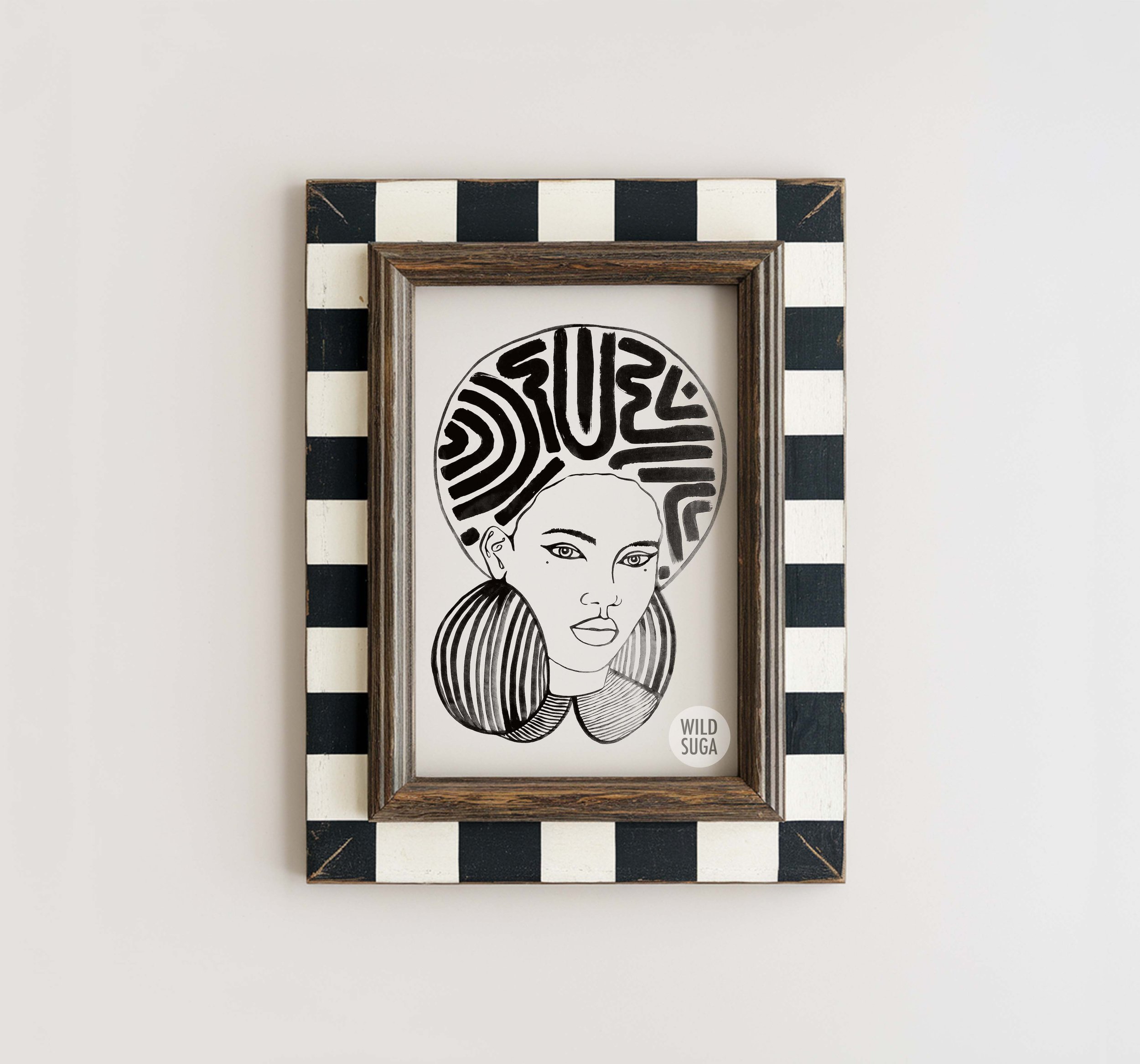 Patterned Afro Crown