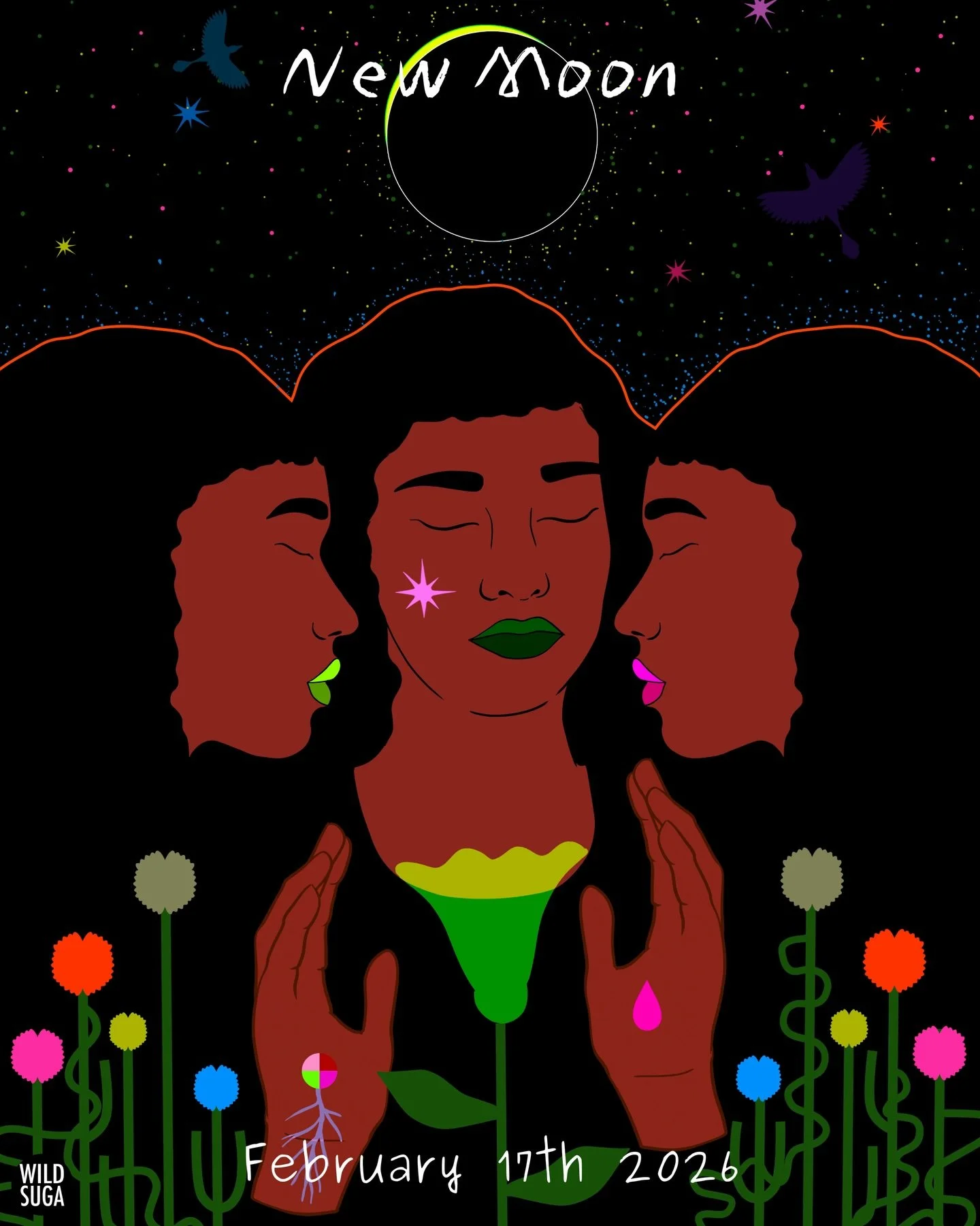 Feb 17th 2026
The Sun and moon Unite in
New Moon in Aquarius.
Snake wisdom shedding.
Horse energy rising.
Solar eclipse portals open.
I listen. I release. I begin again. 

#gentlereflections #newmooninaquarius