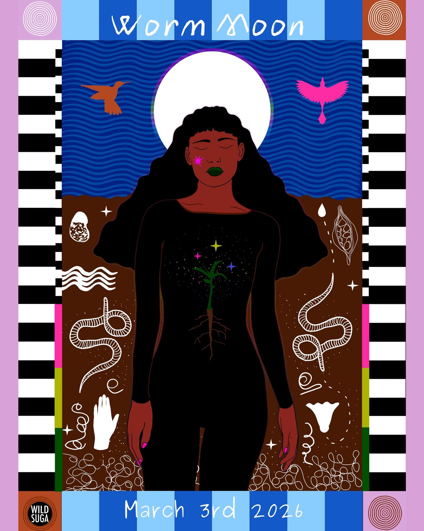 Warm wishes on this Full moon :)

It&rsquo;s the last full moon of winter known as the worm moon, named by Algonquian indigenous peoples it&rsquo;s said to mark the thawing of soil, which allows Earth worms to appear and birds to return. Signifying t