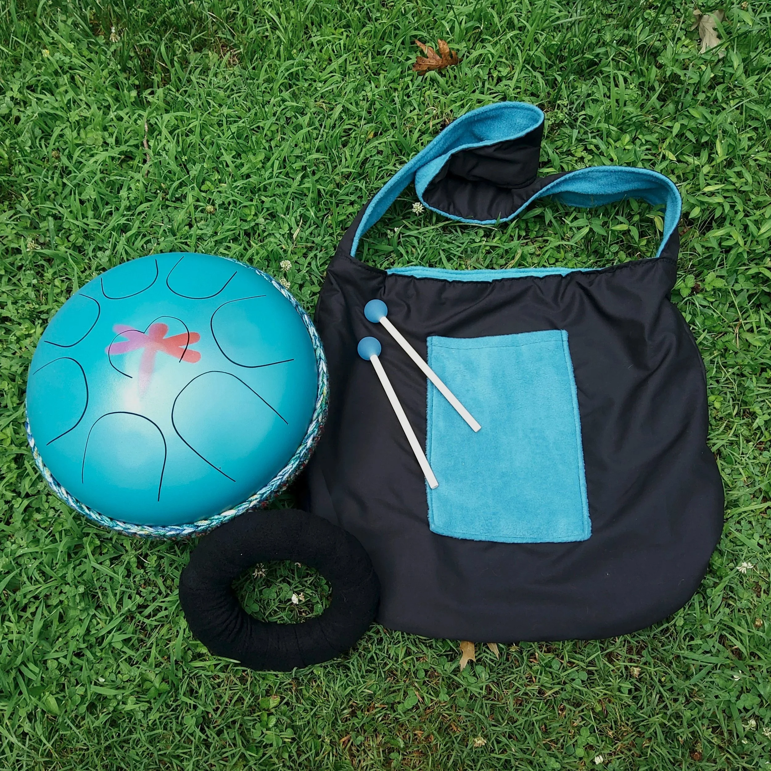 Dm Physical Healing Moyo Drum - Turquoise with Dragonfly