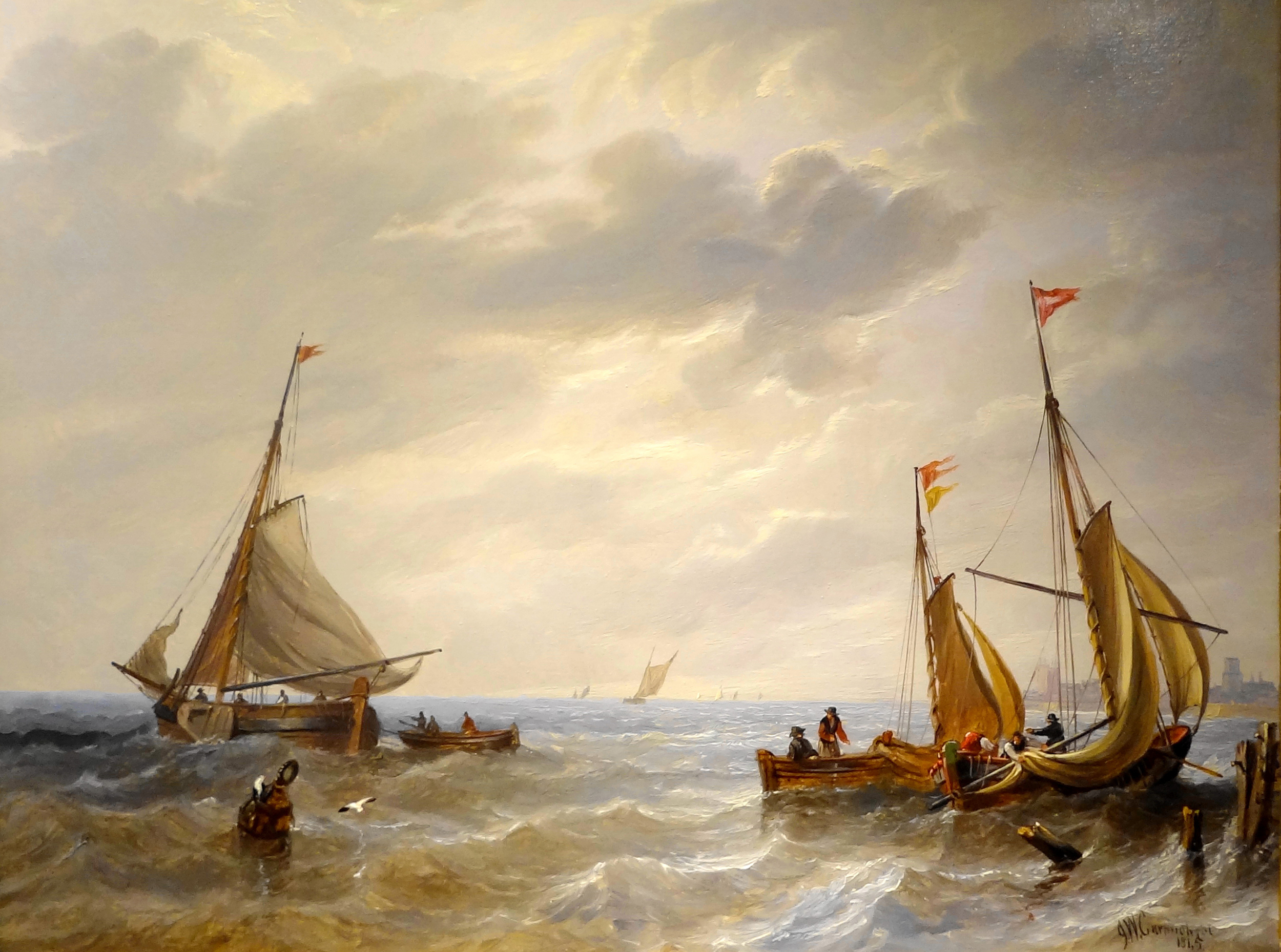 Boats Lowering Sails
