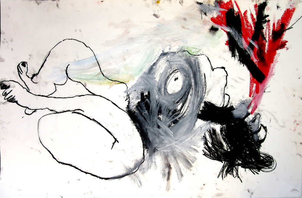 Spurt mixed media on paper