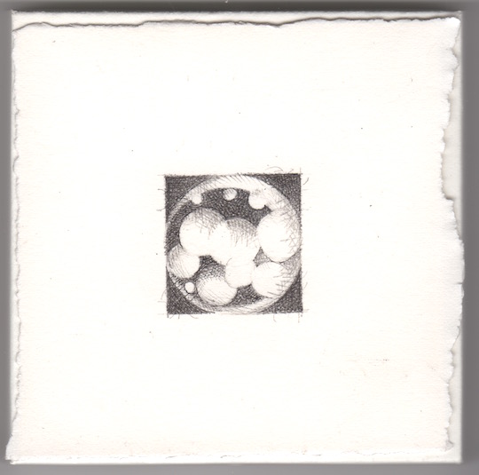 Christine Taylor Patten T-8 From 98-245 in ‘micro/macro’ series 2016 3 ½ x 3 ½ inches Crowquill, ink, paper