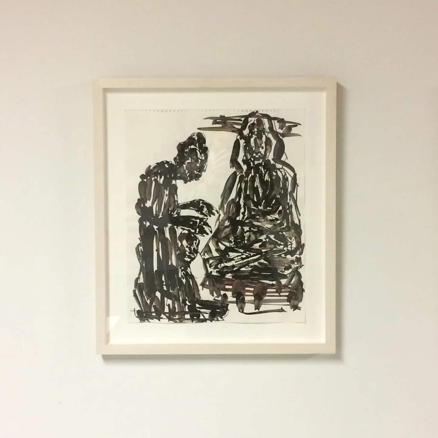  John Connell Buddha and Figure Iron oxide and pigment on paper Ca. 1990 16 x 14 inches 