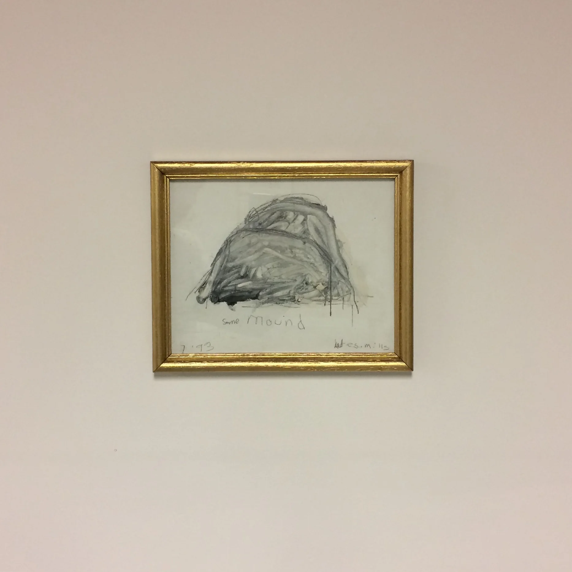  Wes Mills Some mound Oil stick on canvas board 1993 9 ½ x 7 ½ inches 