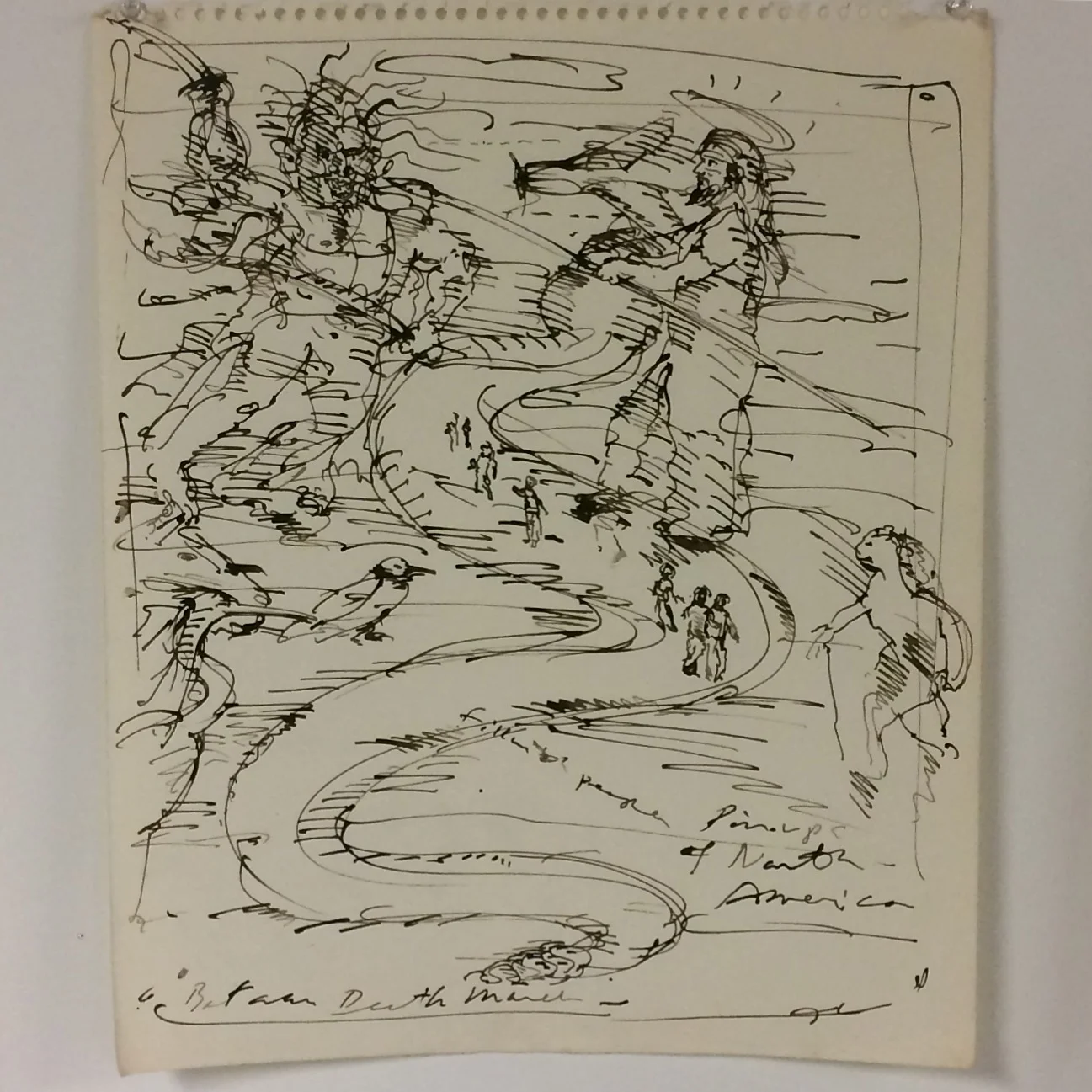  John Connell Bataan Death March, Jesus as Warrior Ink on paper 17 x 14 inches 1977 