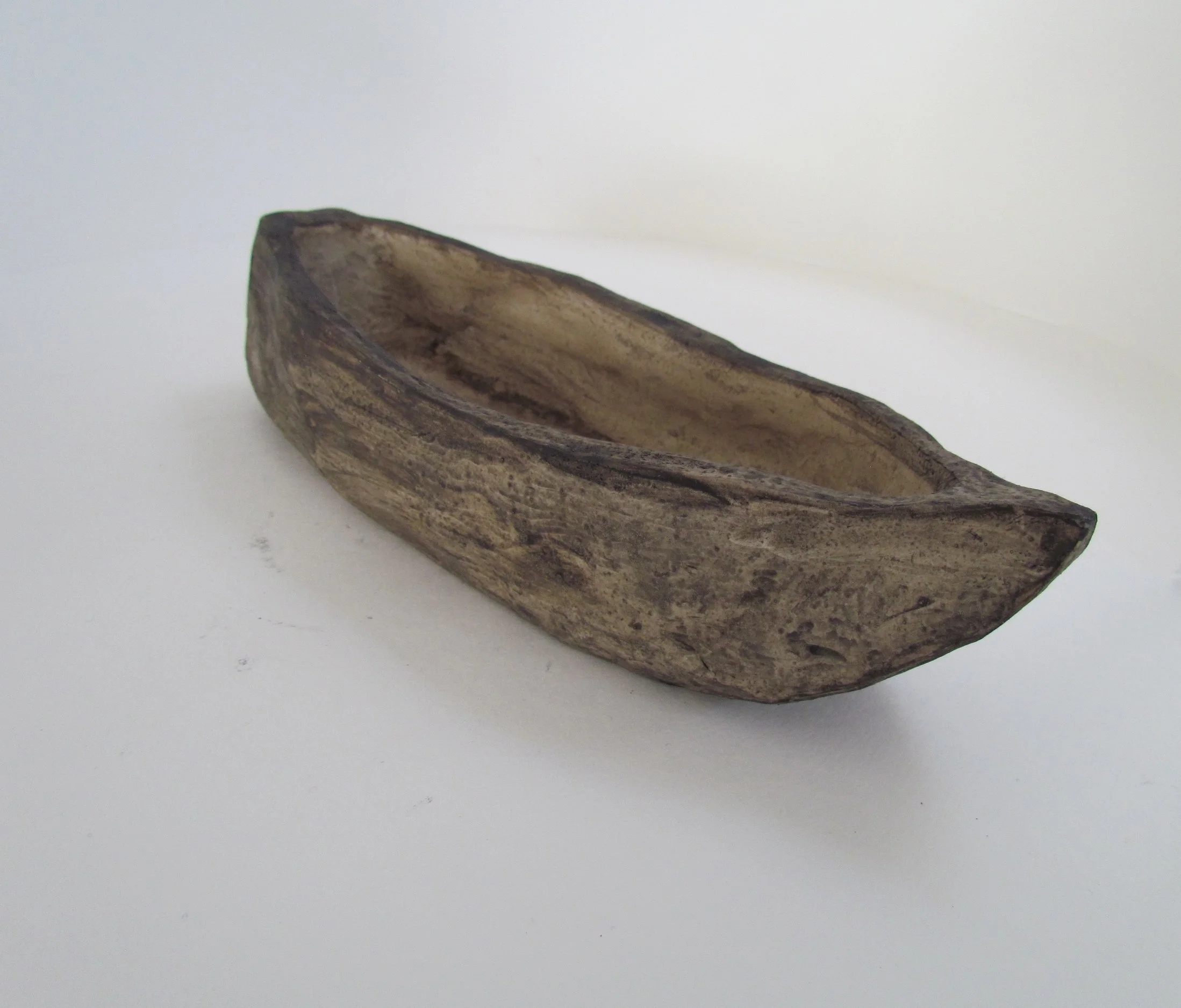 Ilona Pachler, No. 11 Ship, Large walnut brown ship, 10 x 3 ½ x 2 ¼ inches, Clay and pigment, 2018