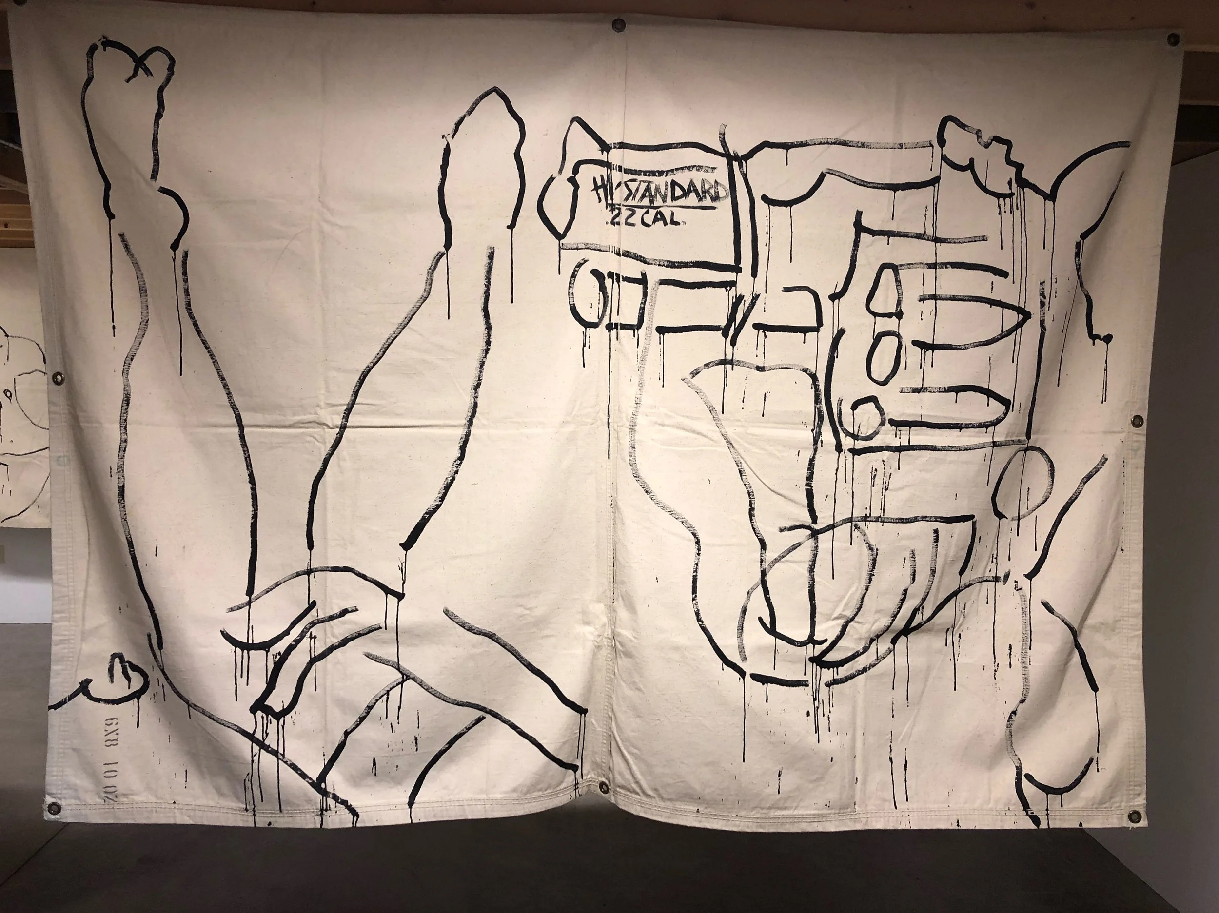  Darrell Wilks City of Darkness Acrylic on canvas tarp 88 x 64 inches 1999    