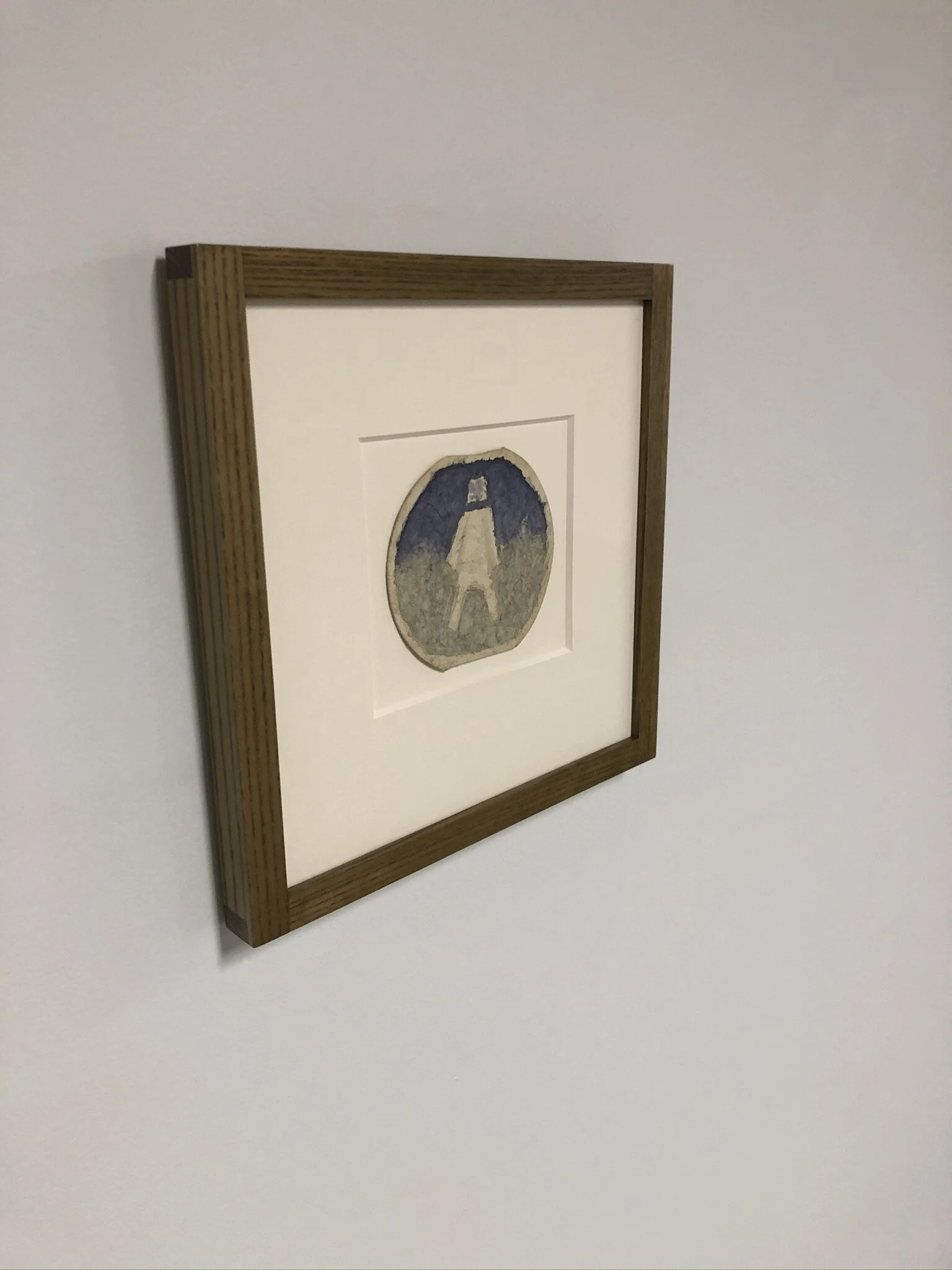  James Castle   Untitled (White figure in landscape)   n.d.   Found paper and color of unknown origin   4 3/4 x 5 1/4 in     