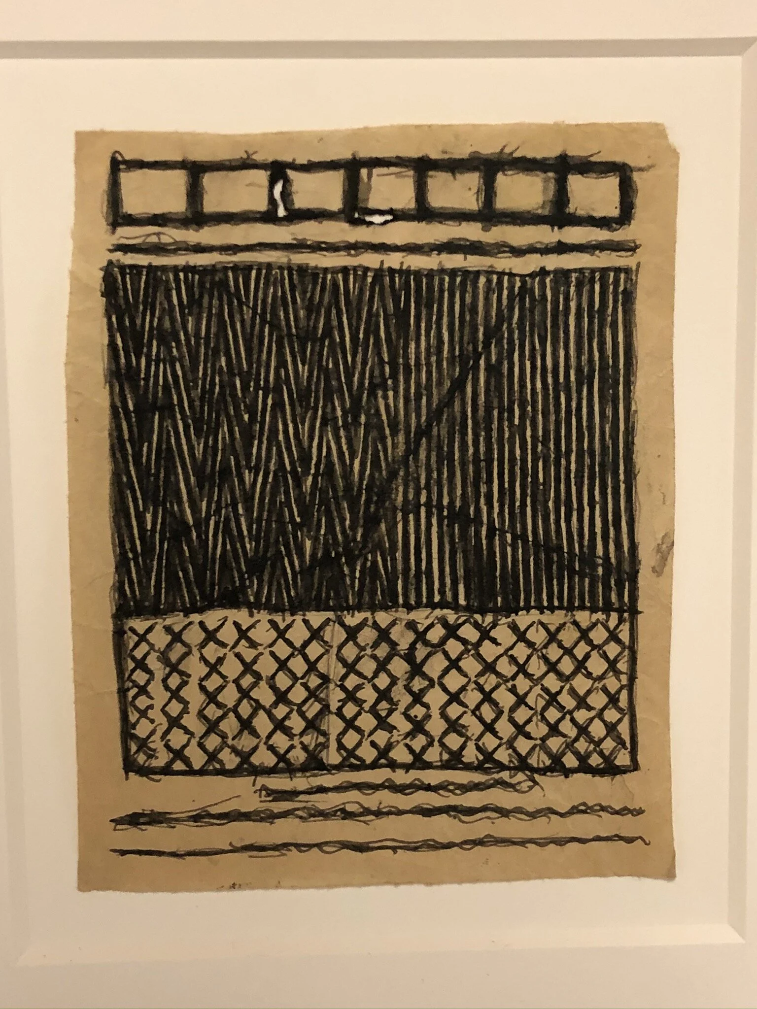  James Castle   Untitled (Abstract patterns)   n.d.   Soot and saliva on found paper   6 3/8 x 5 1/2 in    