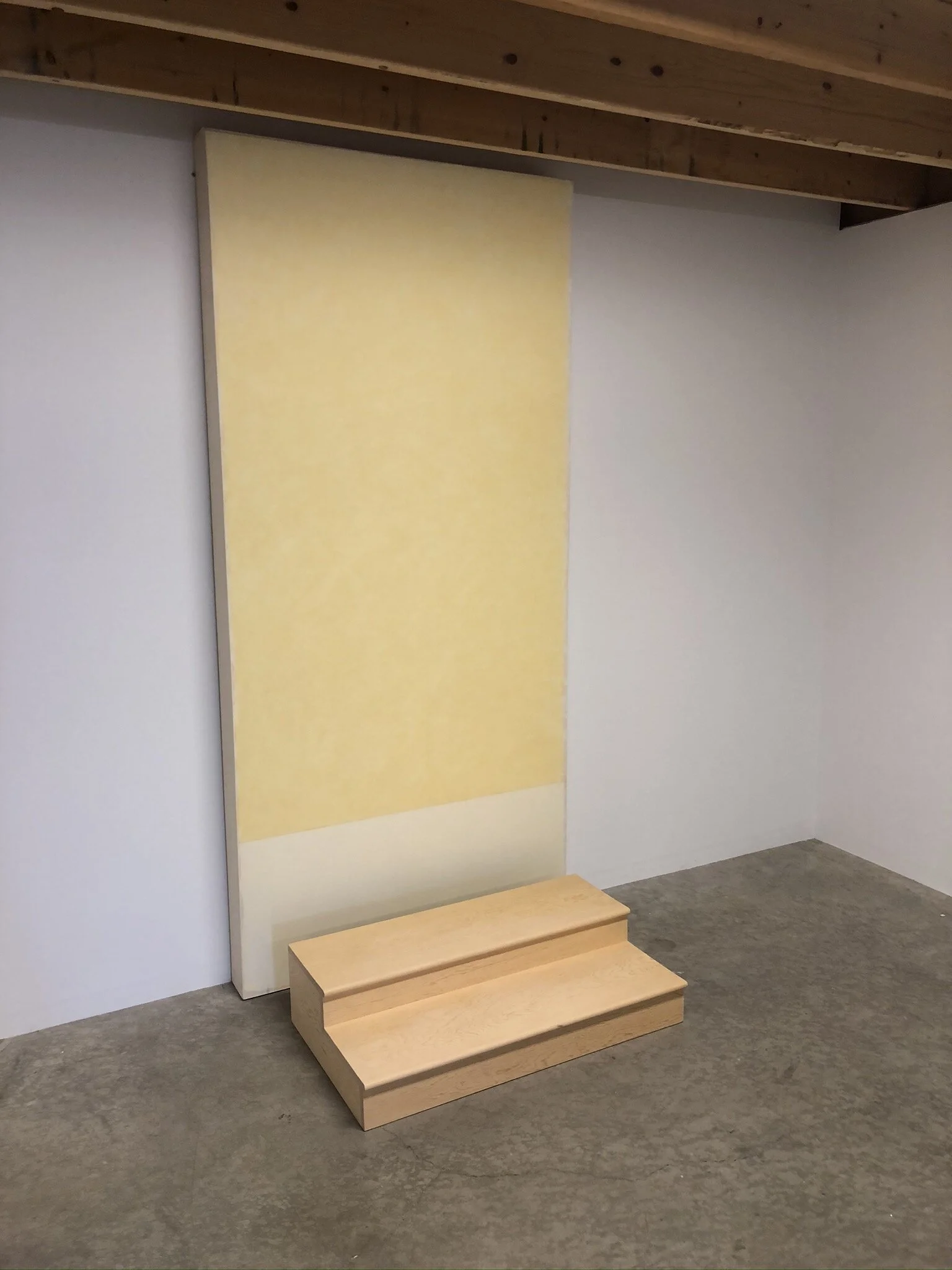  Allan Graham / Toadhouse   Fourteenth Passage  Oil on canvas with pine wood steps  90 x 42 x 4.5 inches   1991     