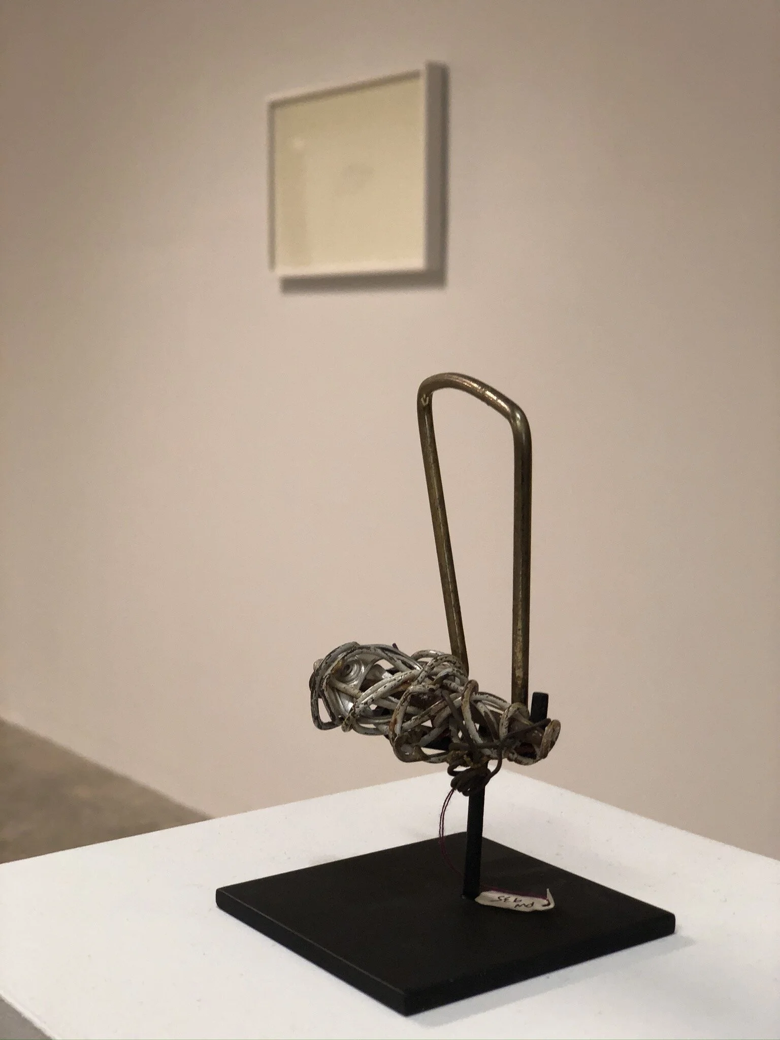  Philadelphia Wireman  Untitled (brass &amp; white wire)  c. 1970–75  wire, found objects   3 1/2 x 3 x 1 3/4 in    