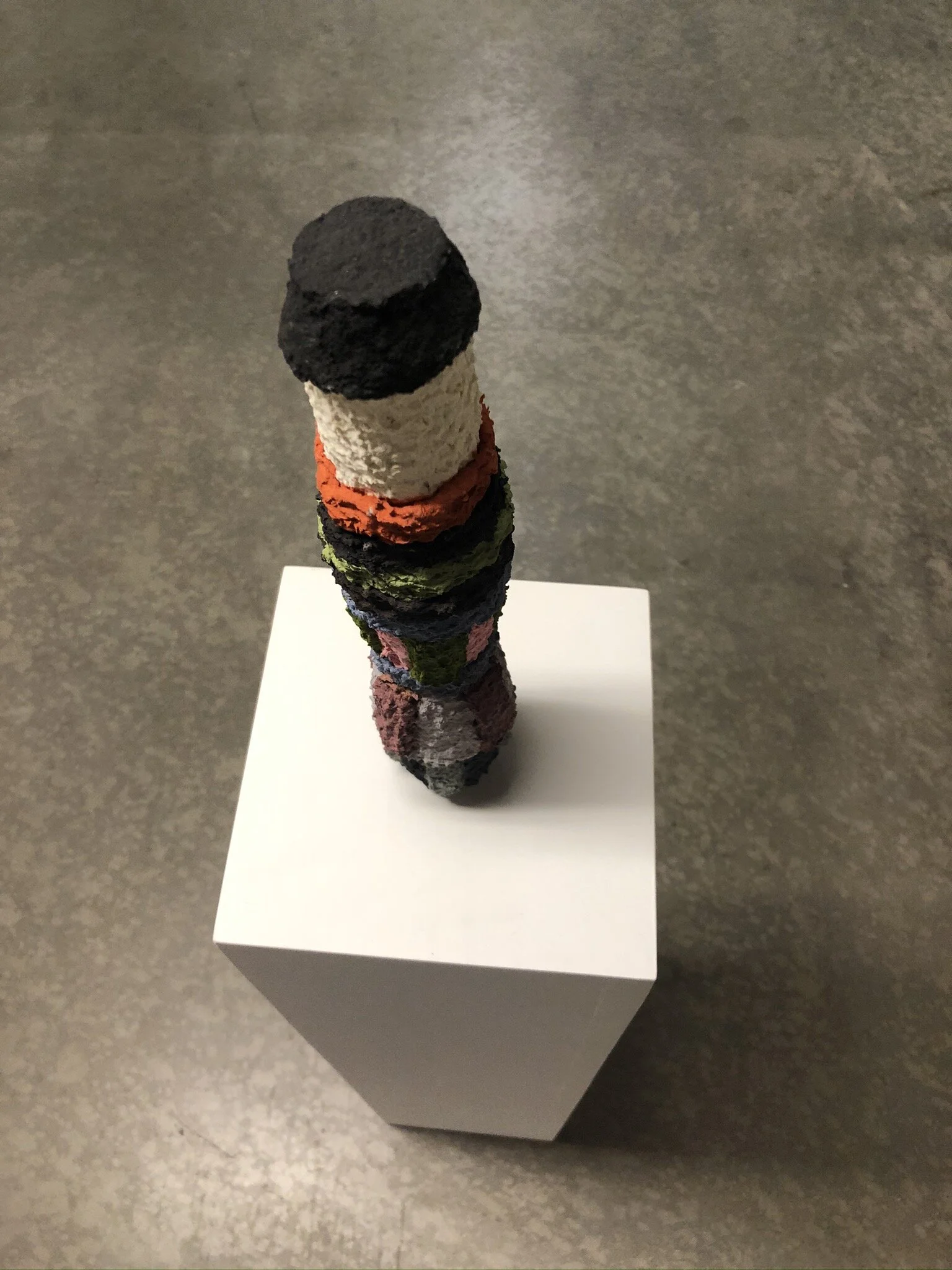  Glenn Goldberg  Second Tower 3  Colored Papier-mâché  2 x 2 x 12 1/4 inches  2019 