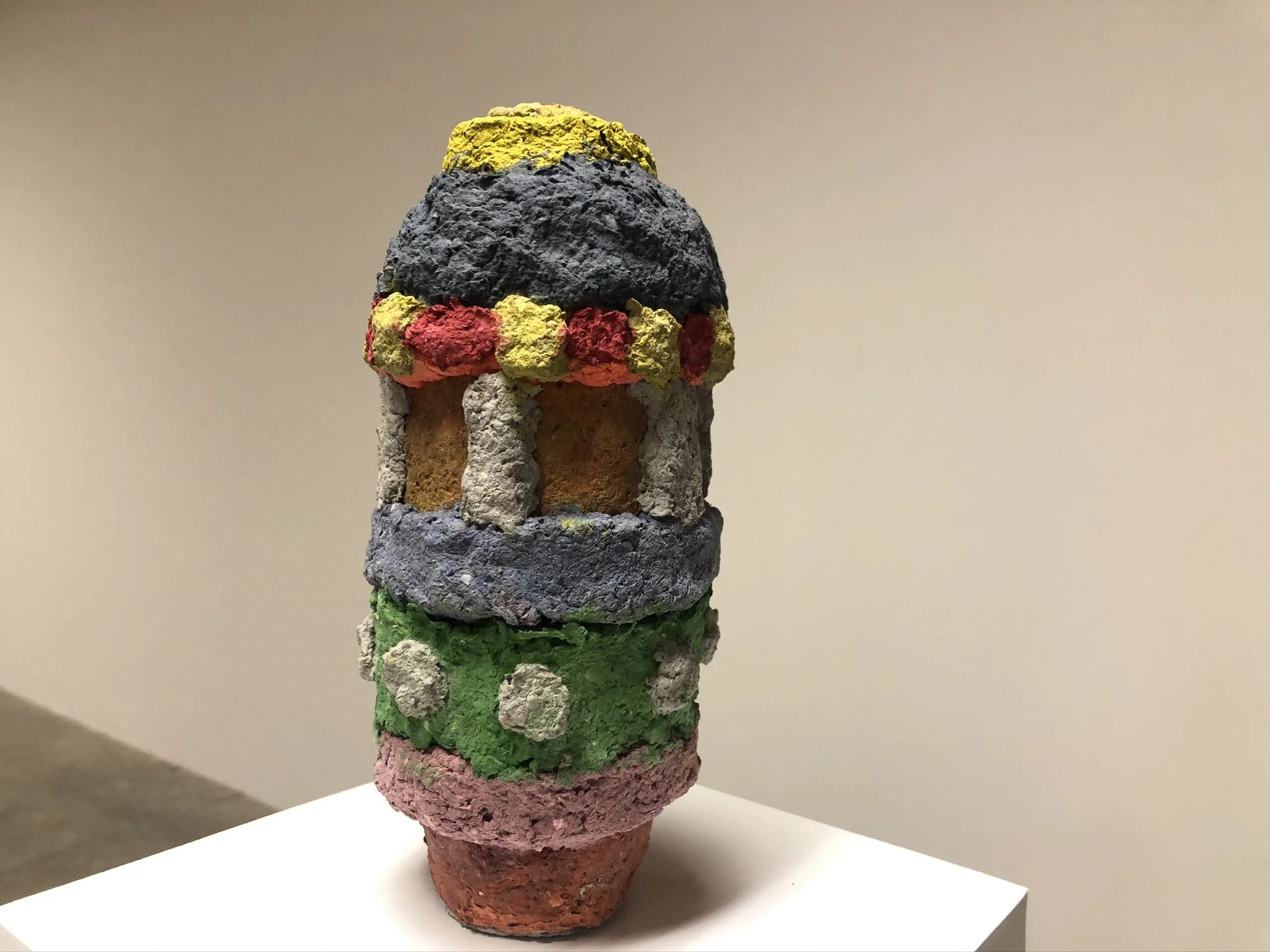  Glenn Goldberg  Tower 3  Colored papier-mâché  3 1/2 x 3 5/8 x 8 1/4 inches  2019 