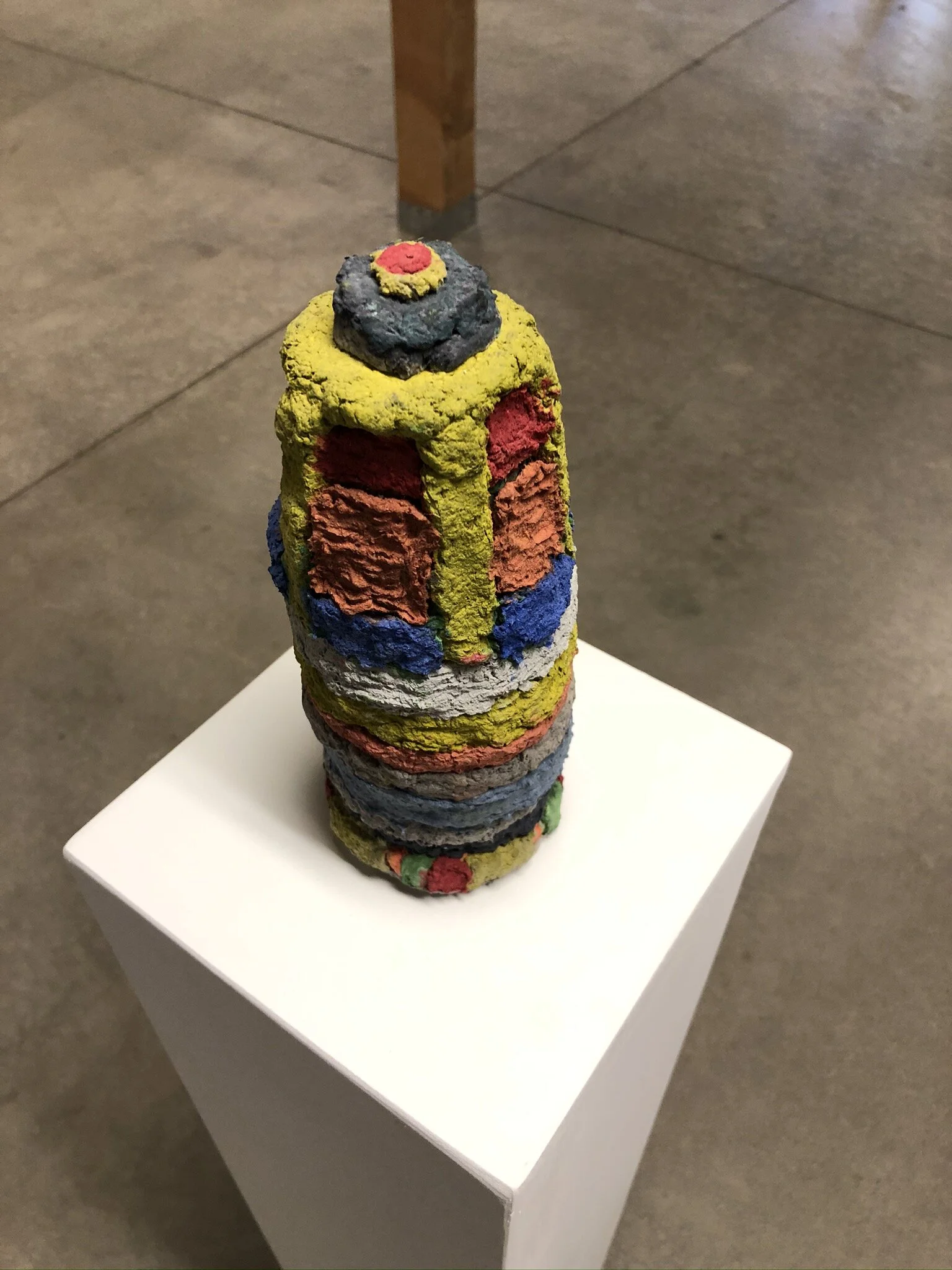  Glenn Goldberg  Tower 4  Colored Papier-mâché  3 5/8 x 3 1/4 x 8 7/8 inches  2019 