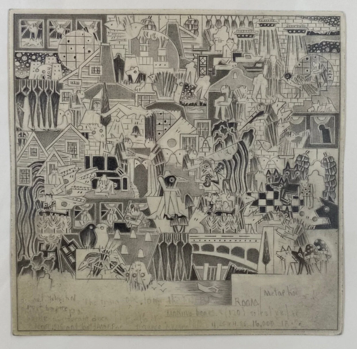  Marc Baseman   Köln   2014 4 x 4 inches    Graphite on paper      