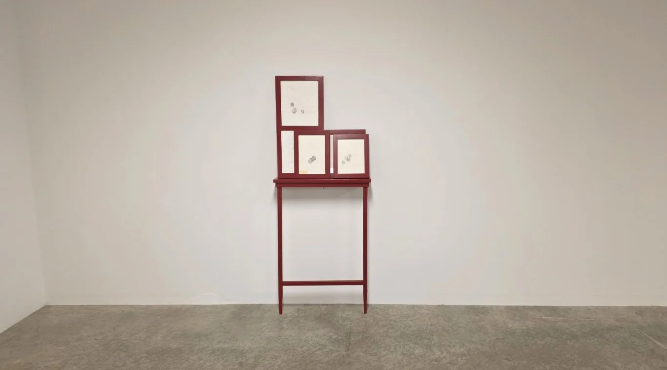 Wes Mills no title 2003 45 ⅜ x 22 x 5 ¼ inches graphite, paper, wood, paint
