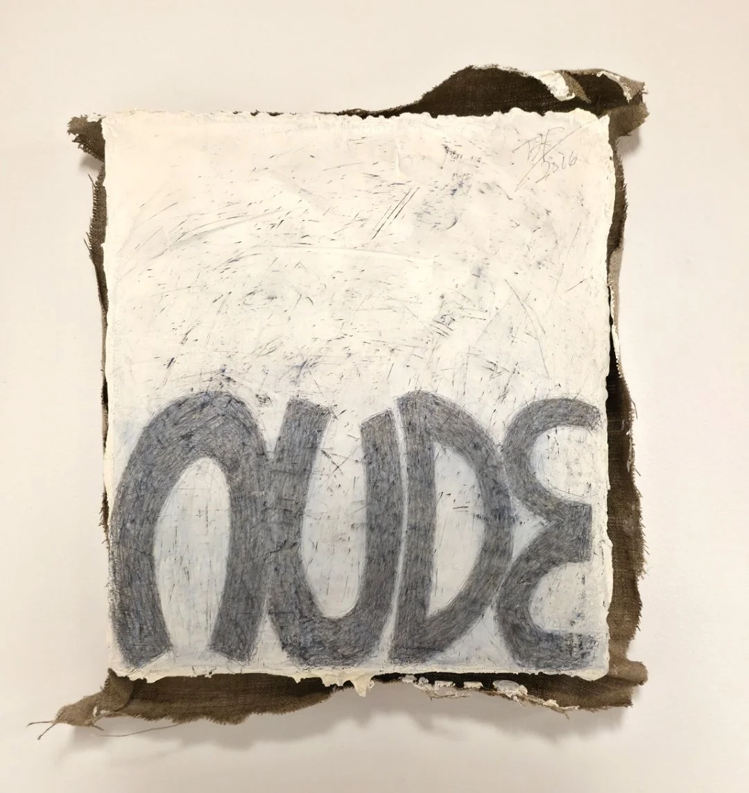  Allan Graham \ Toadhouse nude 2016 13 x 12 inches (irregular)&nbsp; Graphite and oil on canvas    