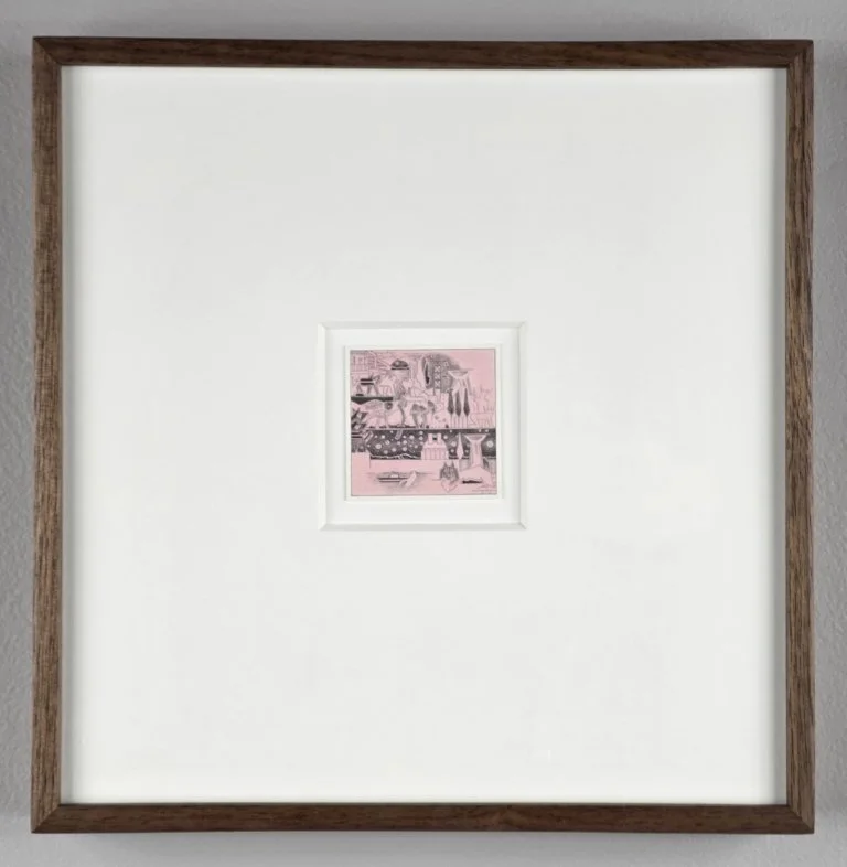  Marc Baseman Cape Breton 2025 2 x 2 inches&nbsp; Graphite and pink ground on Bristol board    