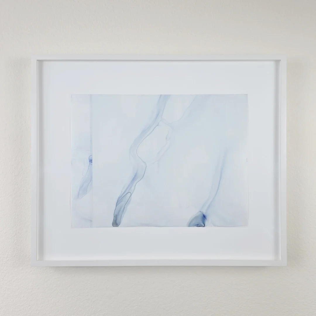  Dara Mark Holotropic #6 2024 18 x 22 inches watercolor on layered translucent Yupo paper with thread 
