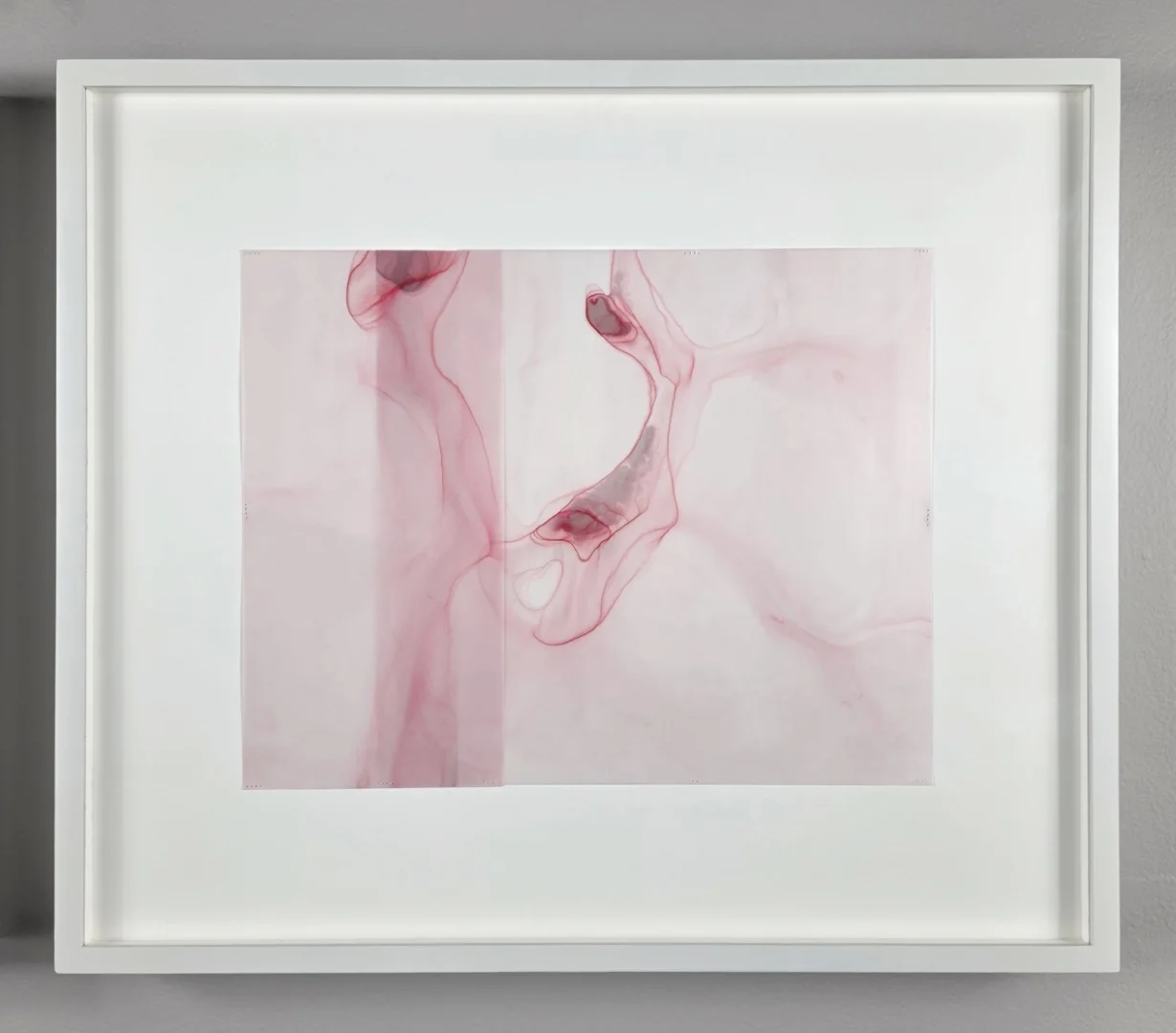  Dara Mark Perylene #5 2026 16 ¼  x 19 ½  inches watercolor on layered translucent Yupo paper with thread 