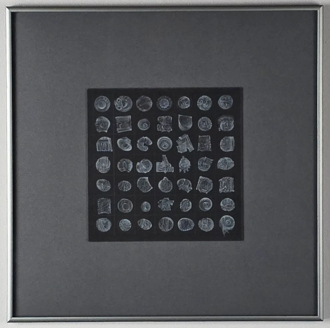  One by One by One 2020-2026  8 x 8 inches  color pencil on foam core 