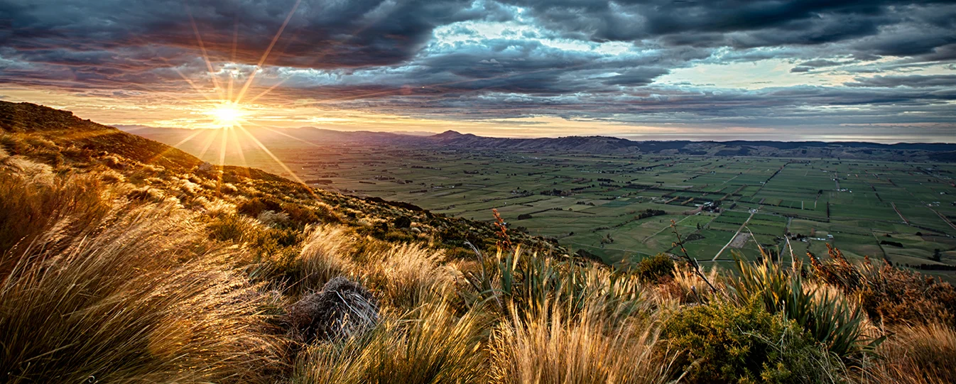 Overlooking the Taieri Plains, from the Three Kings, Maungatua