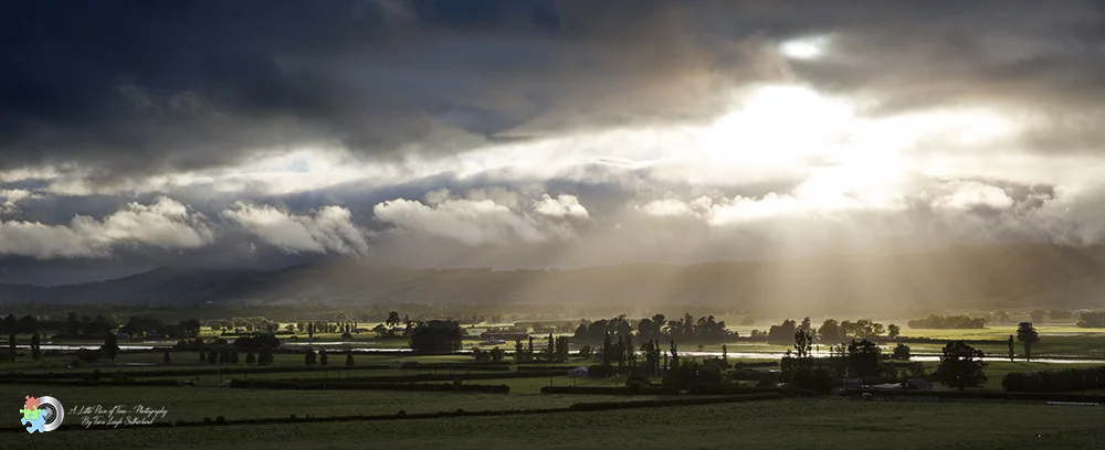 Over looking the flooded Taieri Plains, taken from my home.