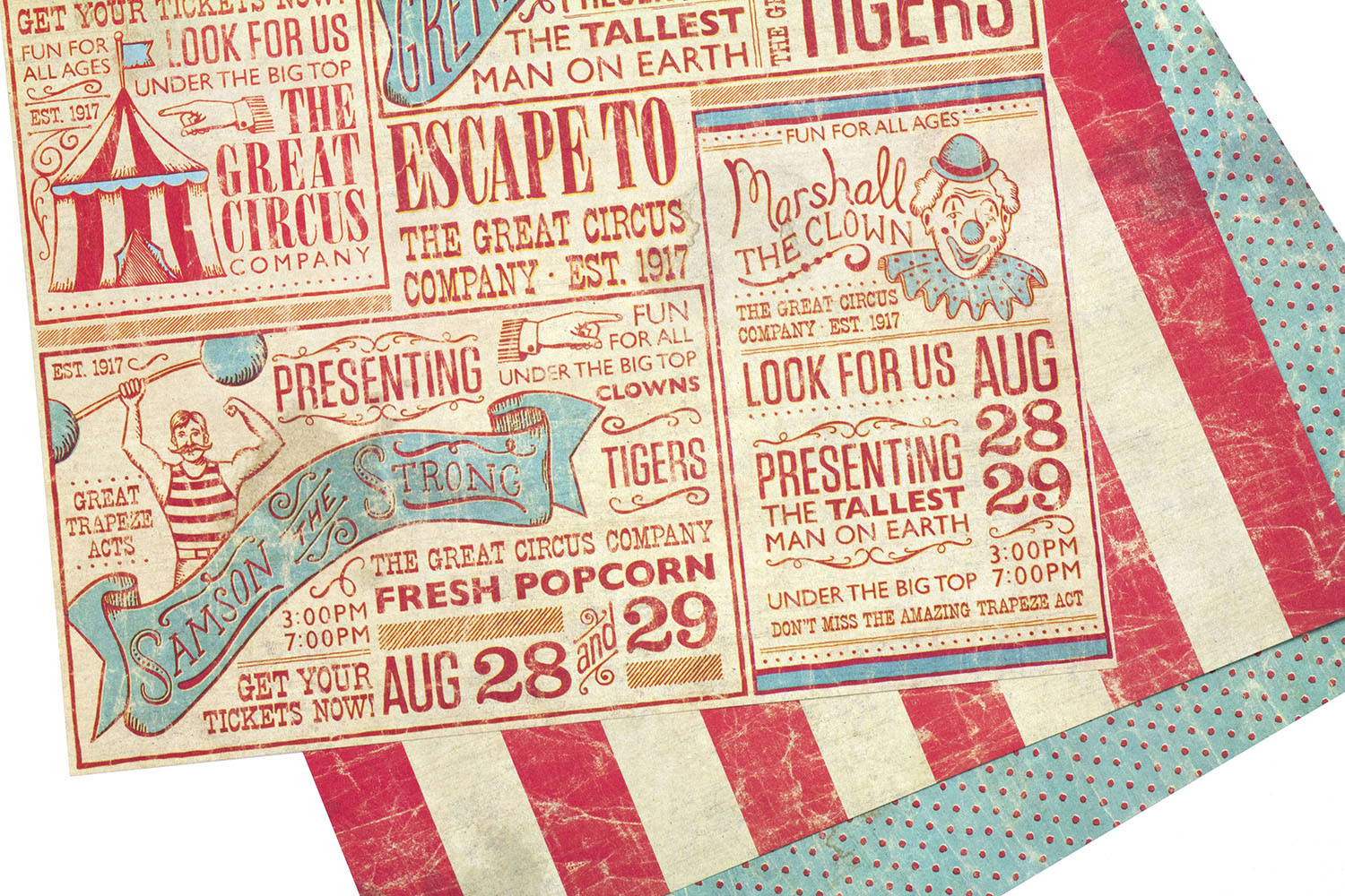 Vintage Circus Scrapbook Paper