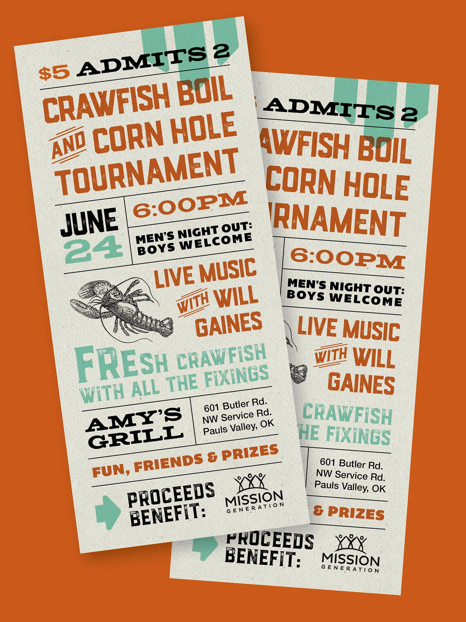 Promotional Ticket Design for Charity Event