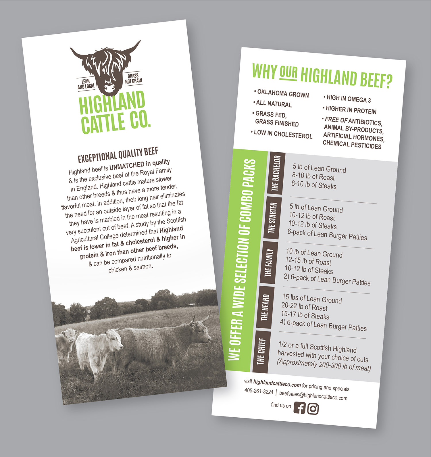 Promotional Flyer for Highland Cattle Co.