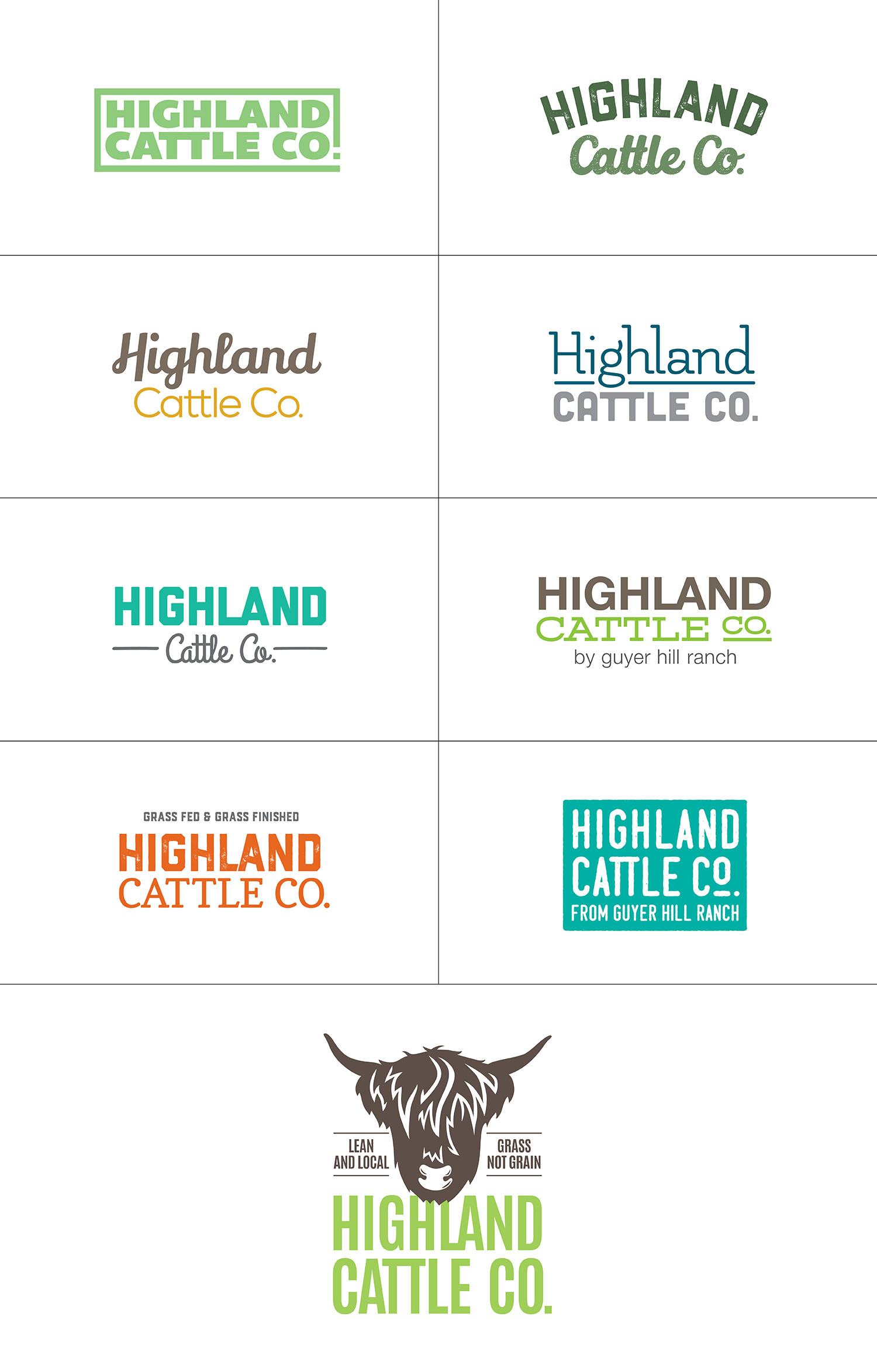 Highland Cattle Co. Logo Options