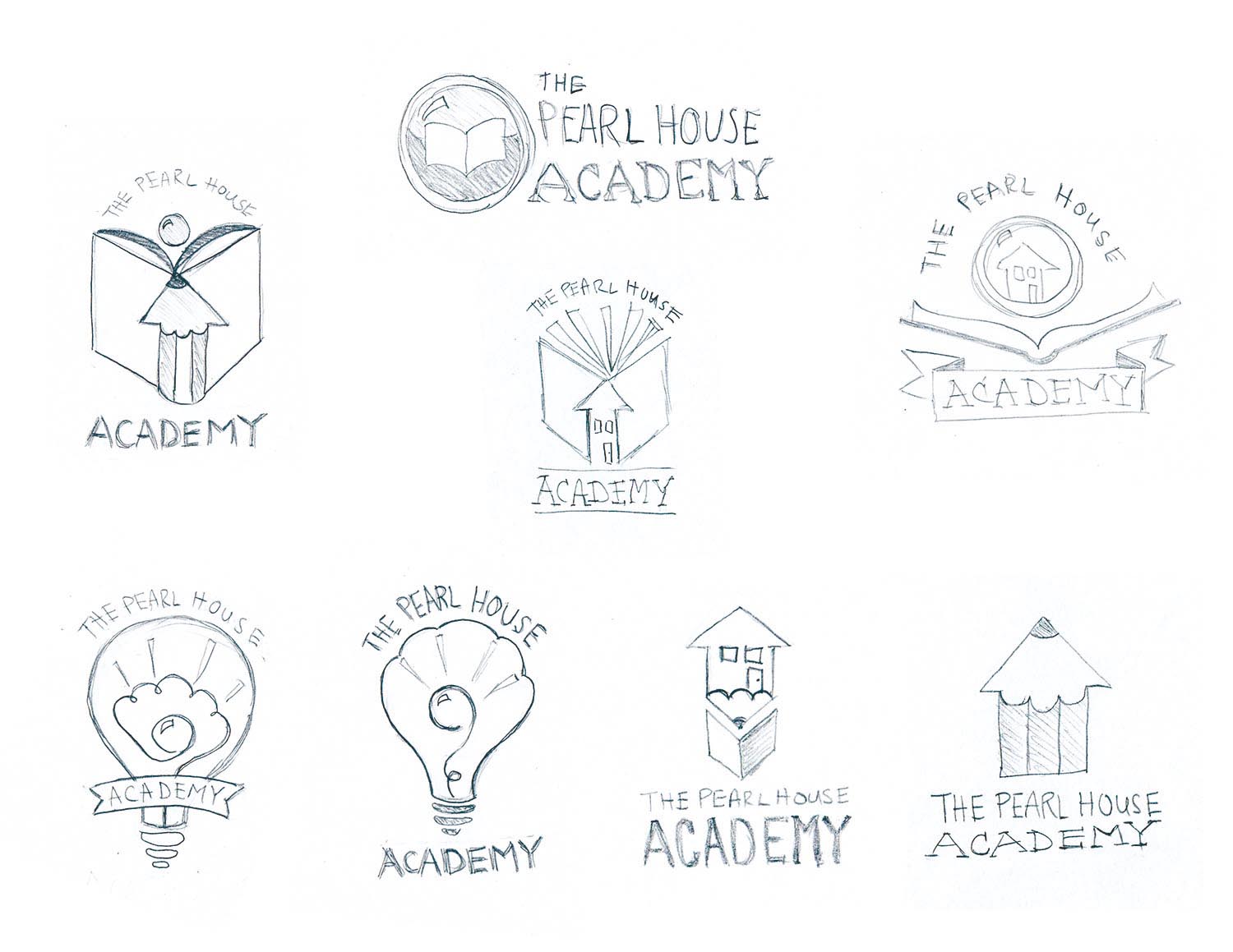 The Pearl House Academy Logo Sketches