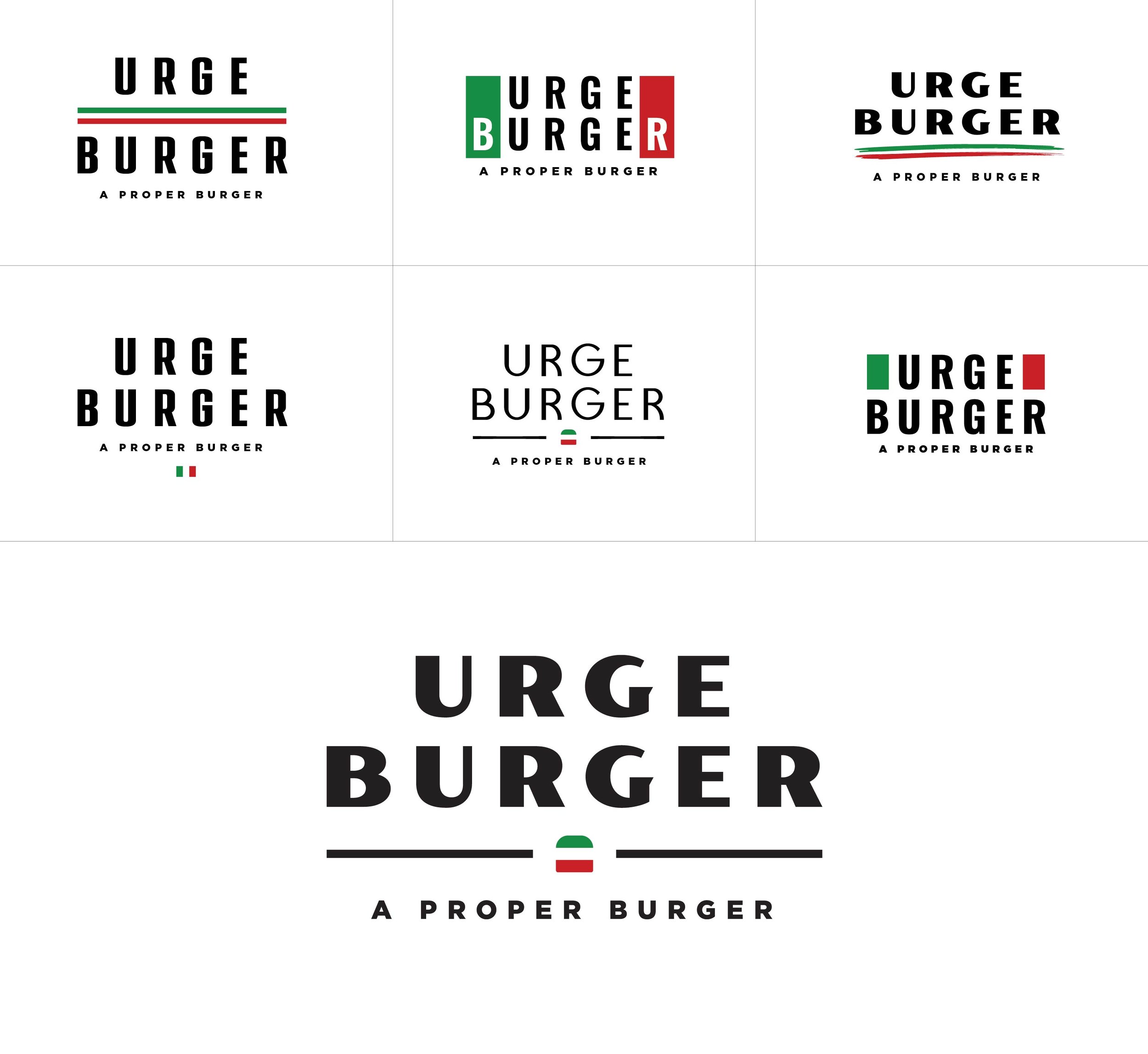 Urge Burger Logo Options