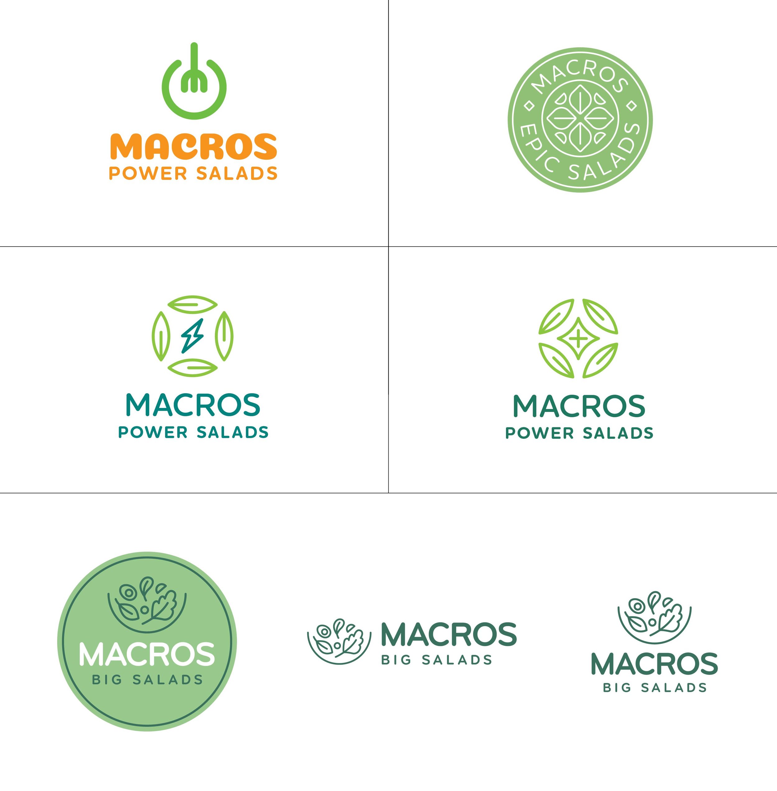 Marcos Big Salads Logo Options