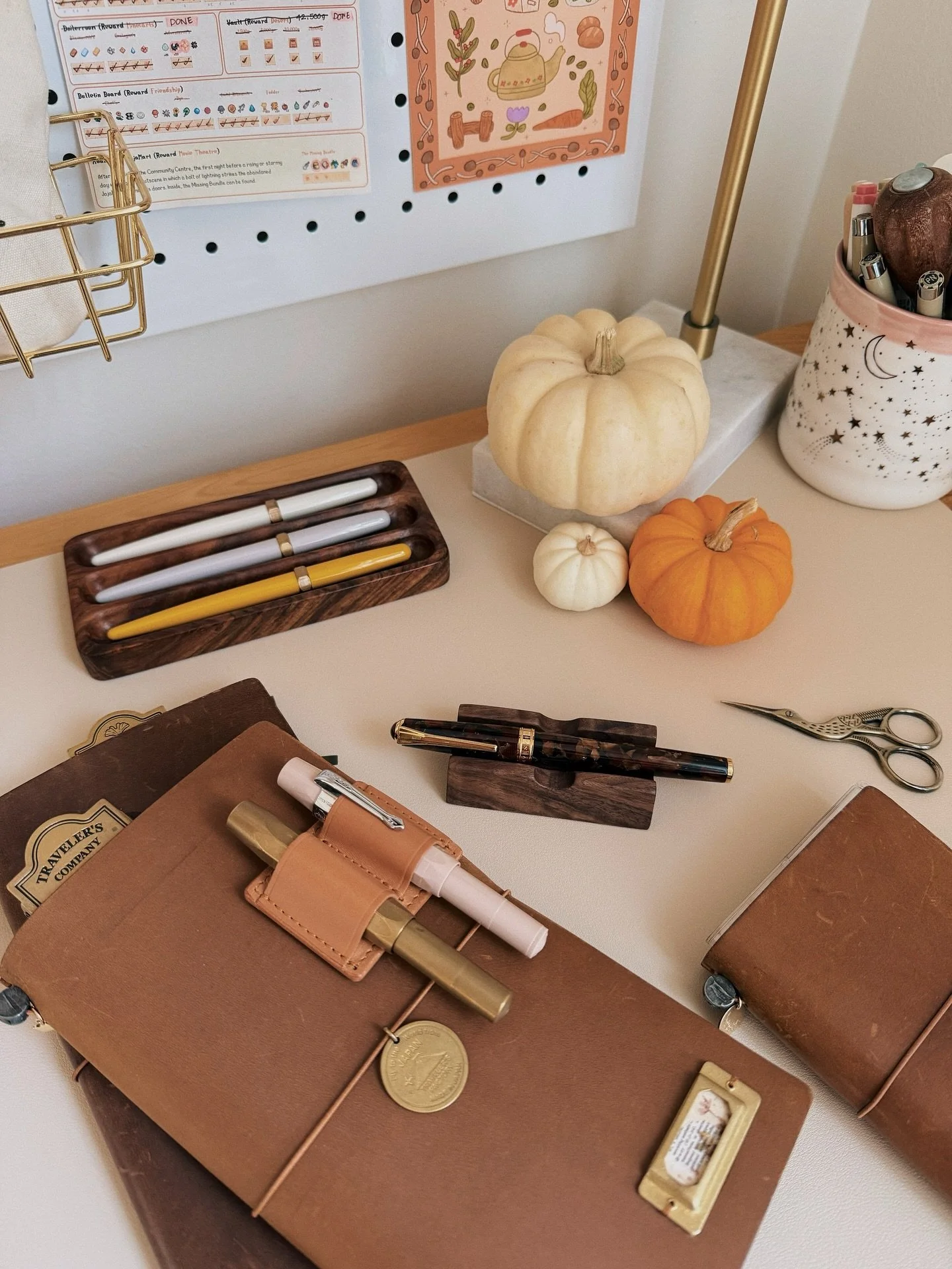 Happy Fountain Pen Day! 🖋️ Here are some of my personal favorites: Kaweco, Ferris Wheel Press, and Levenger. What are your faves?

I have a new Nagomi pen rest gracing my desk! Made of a gorgeous walnut wood, it&rsquo;s the perfect companion to the 