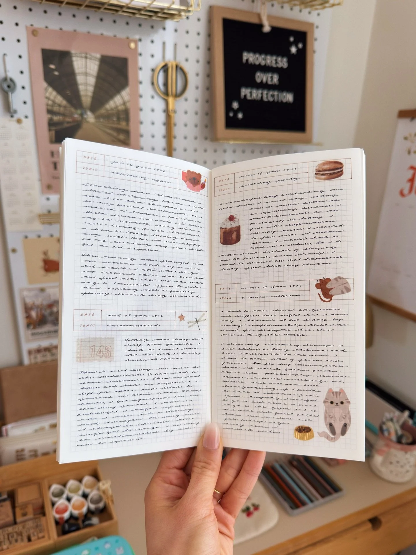 My emotional support journal 📓 four relatively short entries for a busy week.

I&rsquo;ve been a bit quieter than usual on here since I&rsquo;ve had some mild illness, I&rsquo;m adjusting to a new gym routine, and we&rsquo;ve had a ton of orders &am