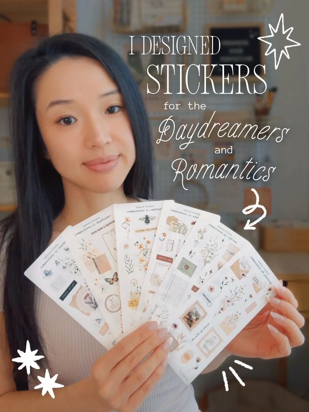 The new compositions series: spring 2026 stickers are out now! 🫶🏼 Inspired by romance, self-love, renewal, and a touch of fantasy~ little reminders that you, too, are allowed to bloom 🌷 I hope you enjoy decorating your pages with them as much as I